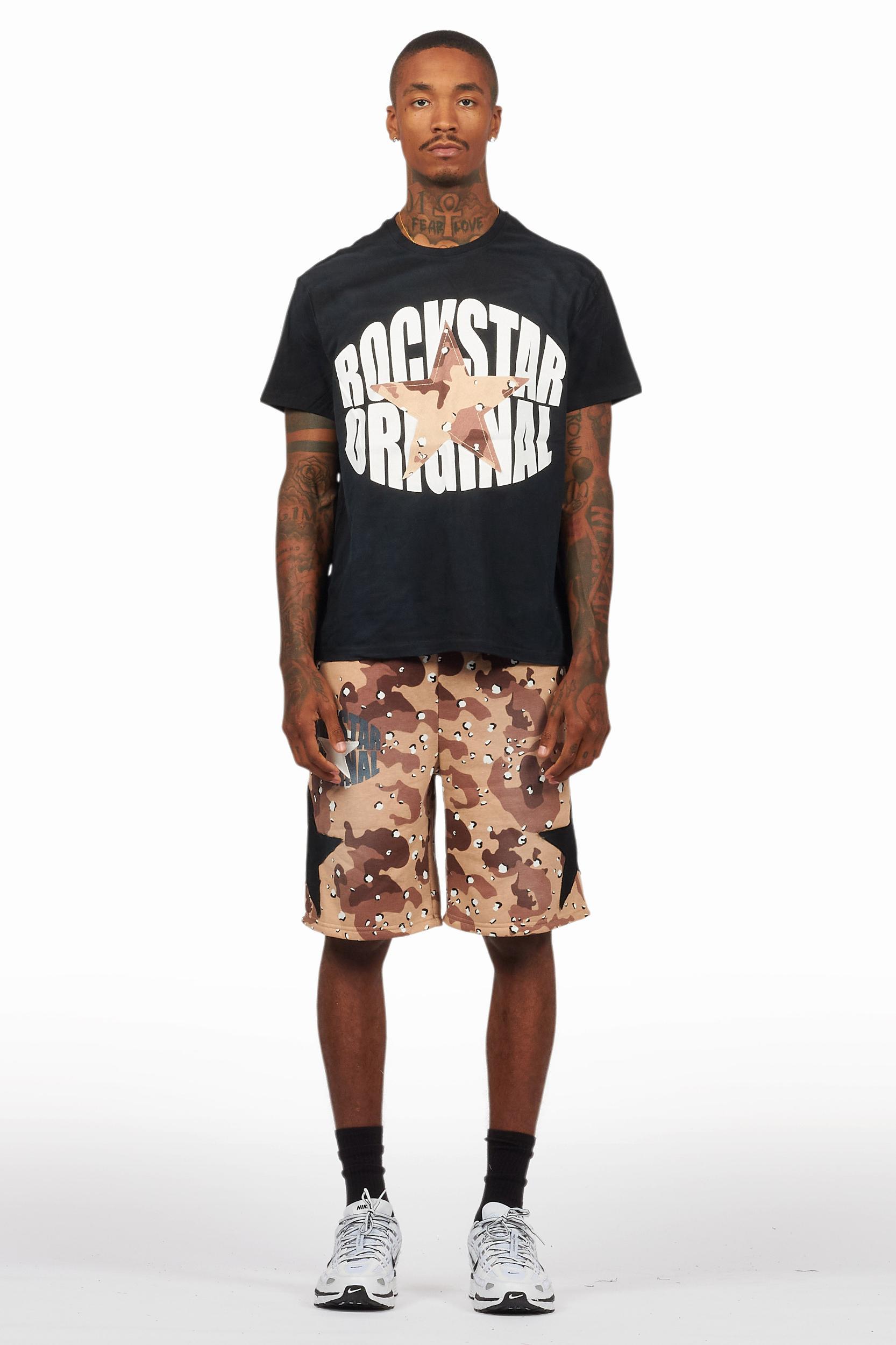 Sarge Vintage Black/Desert Camo T-Shirt/Short Set Male Product Image