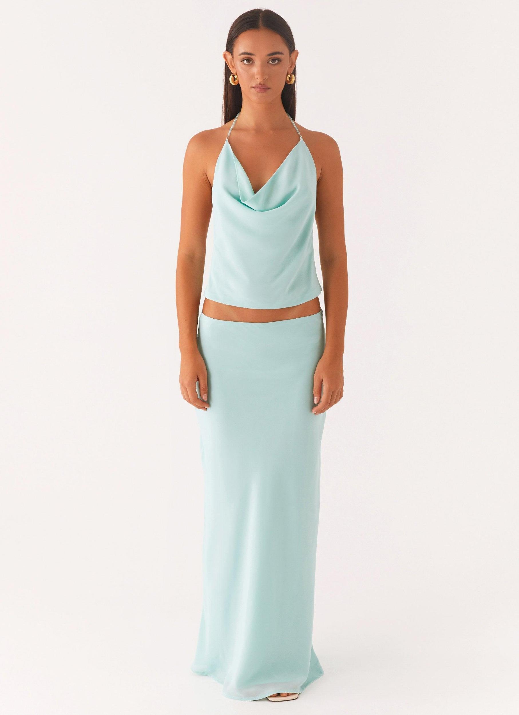 Another Life Halter Top - Pale Blue Product Image