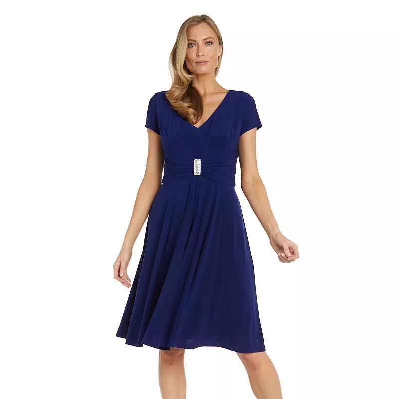 Women's R&M Richards Sculpt Waist Fit And Flare Dress, Size: 12, Black Product Image
