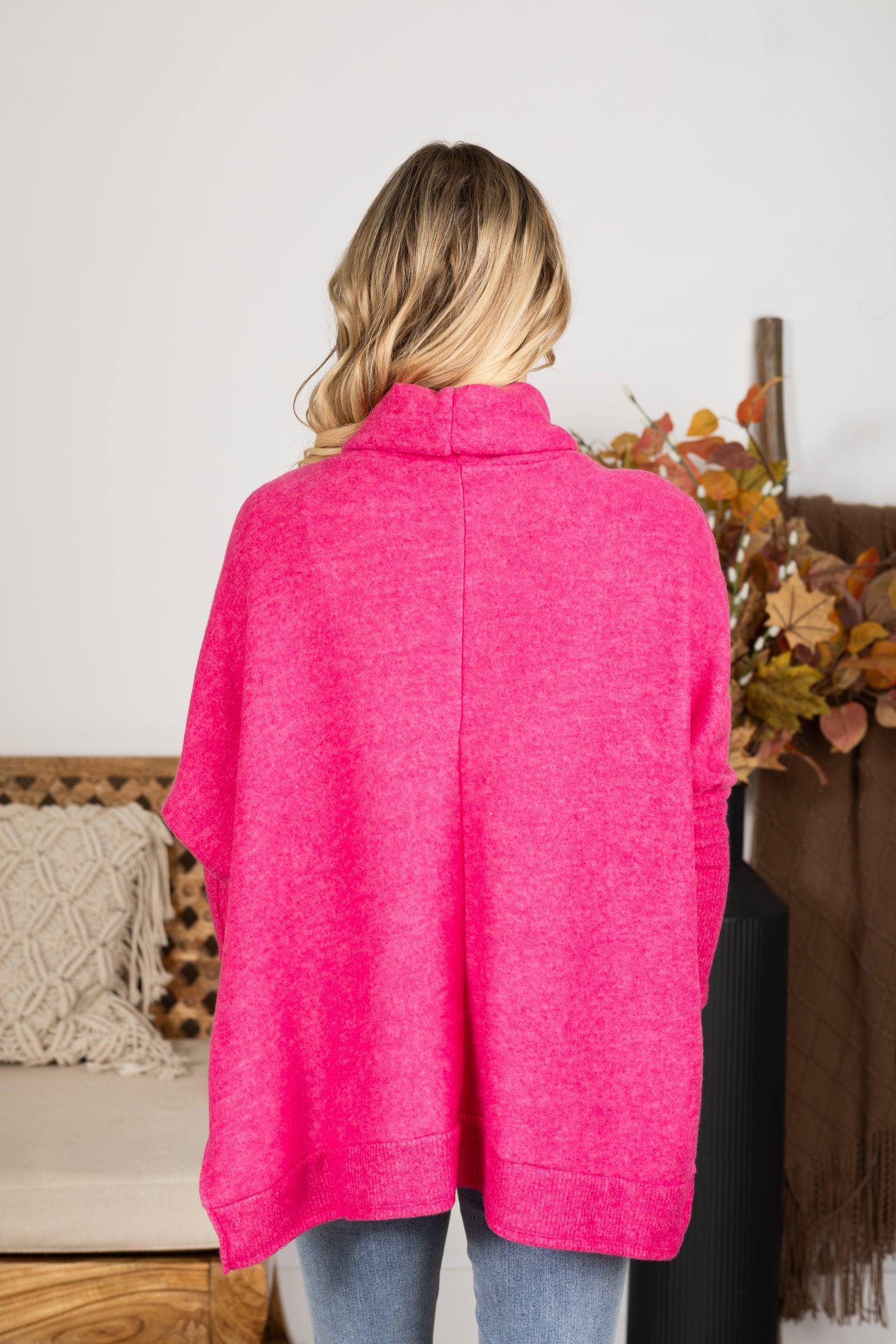 Cowl Neck High-Low Knit Tunic Top Product Image