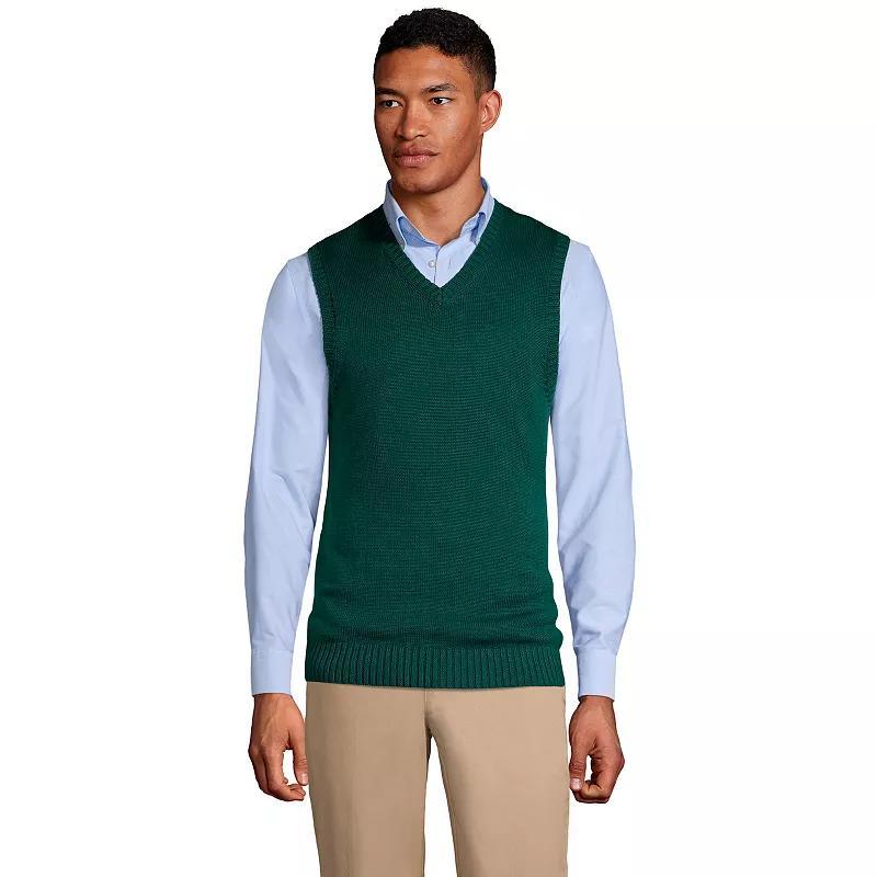 Men's Lands' End Cotton Modal Sweater Vest, Size: Large, Red Product Image