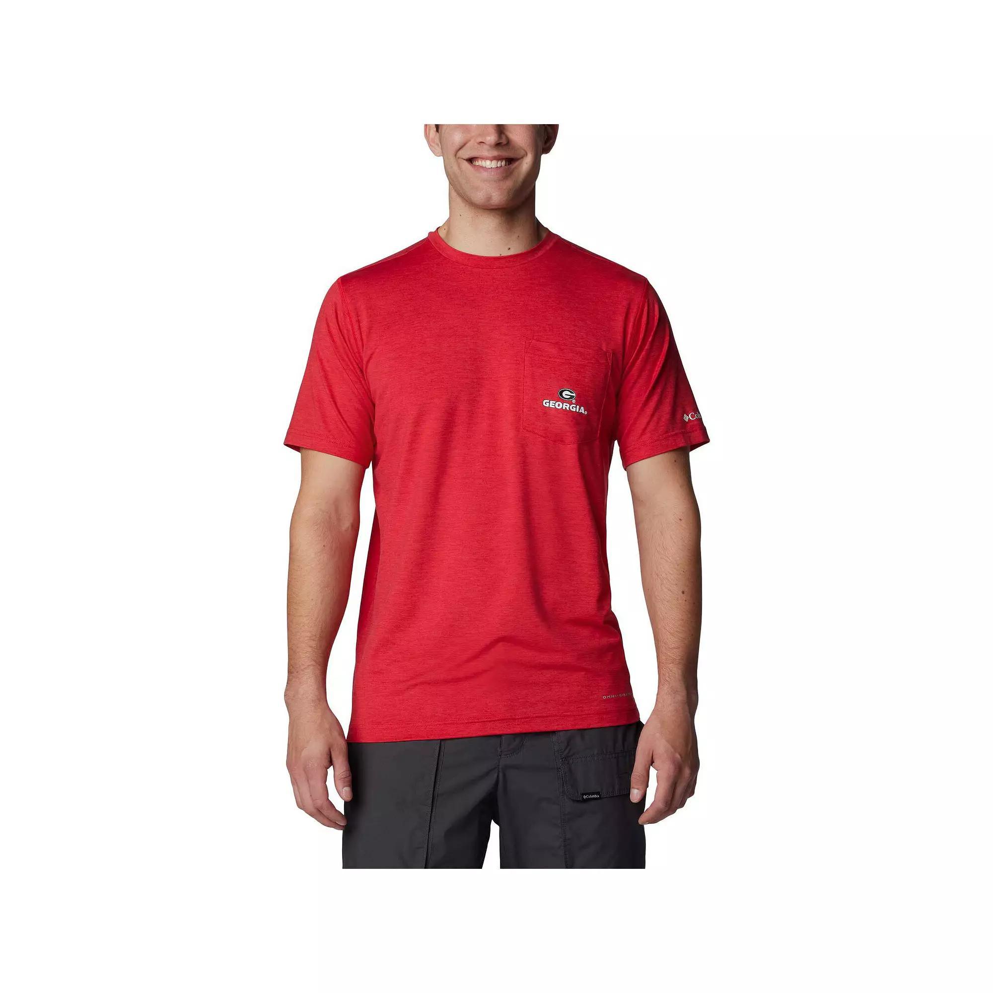 Columbia Men's Collegiate Tech Trail Short Sleeve Shirt - Georgia- Product Image