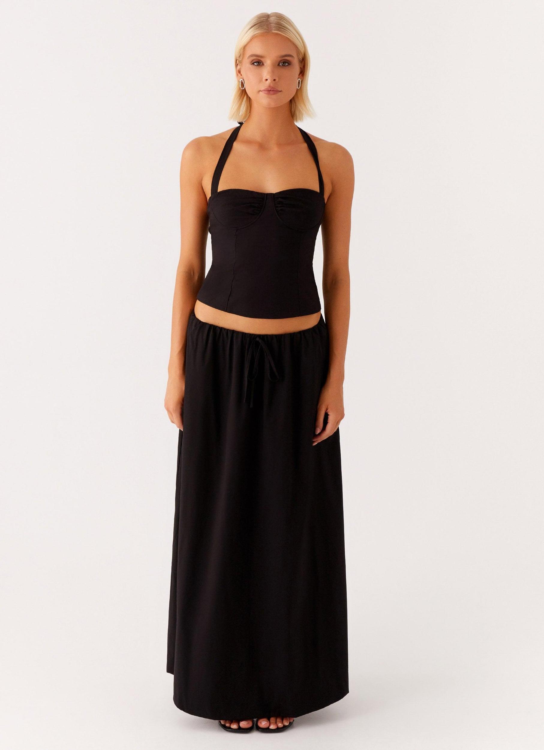 Cheryl Bustier Halter Top - Black Product Image