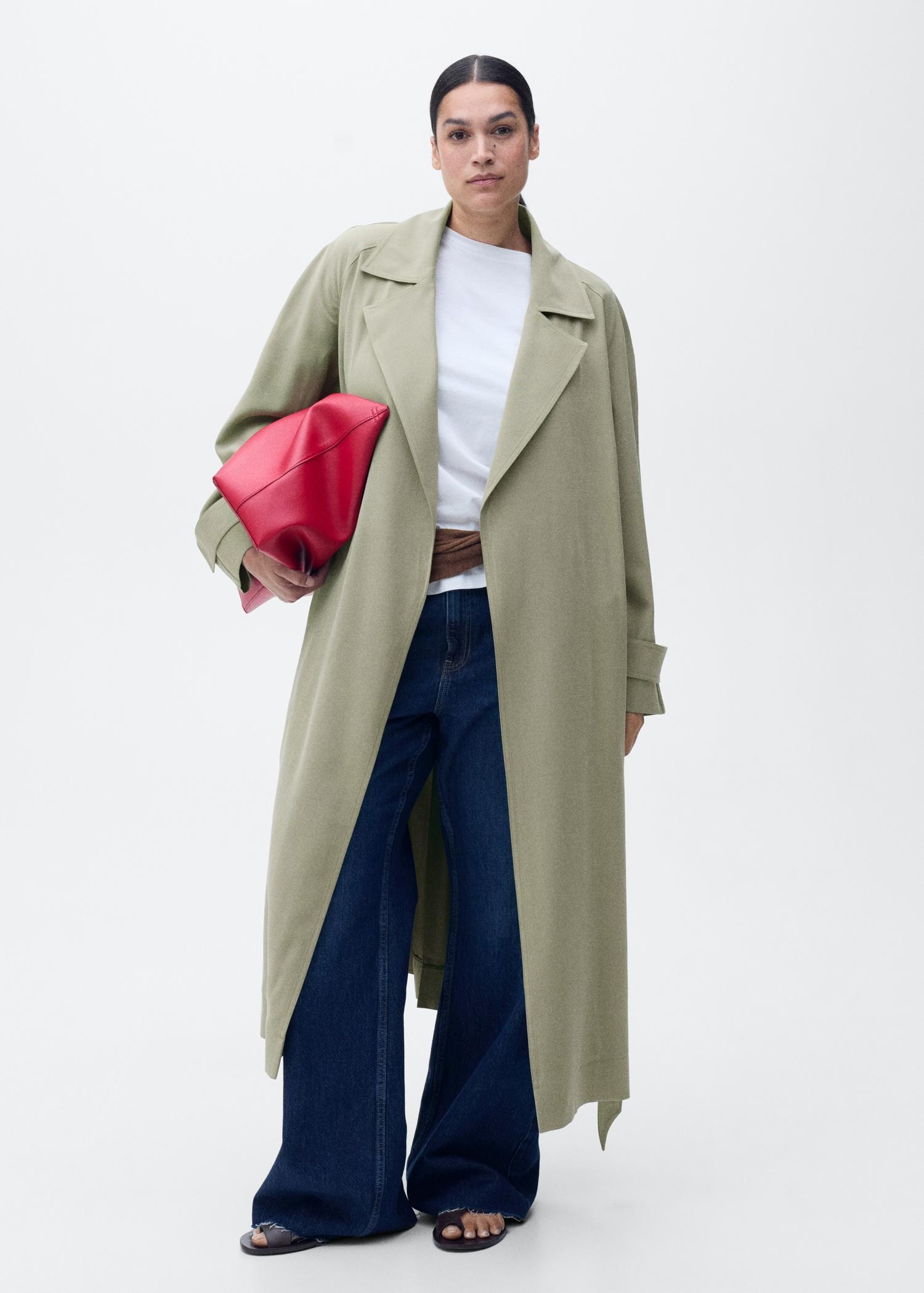 Soft trench coat with belt - Women | MANGO USA Product Image