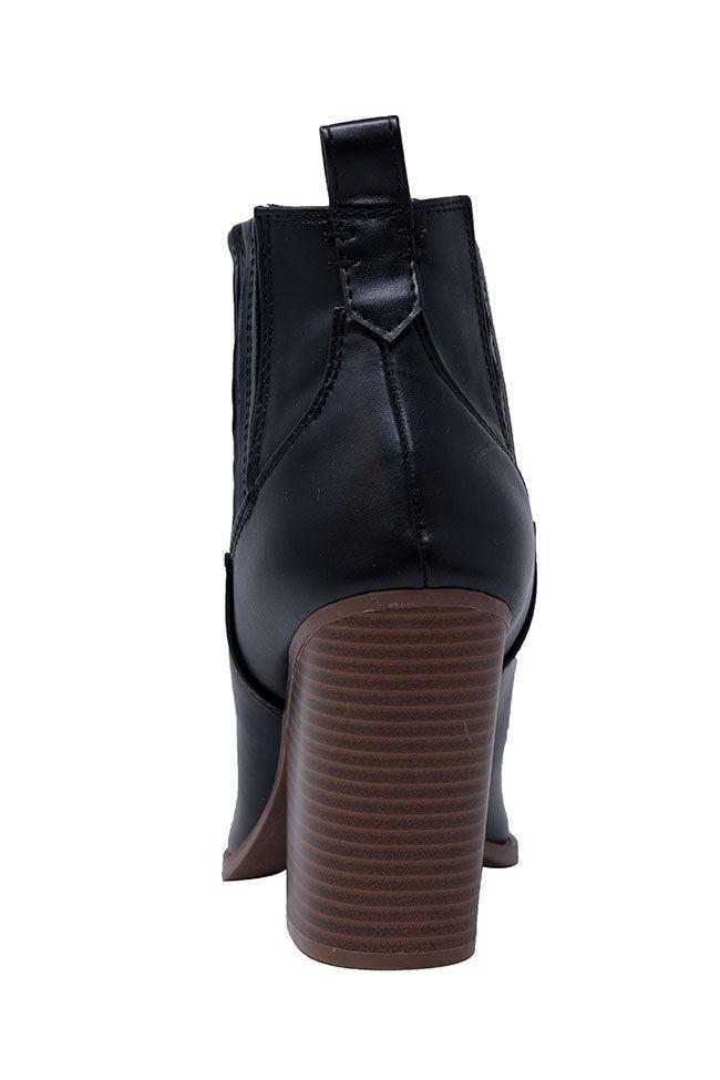 Cheyenne Black Pointed Toe Western Booties FINAL SALE Product Image