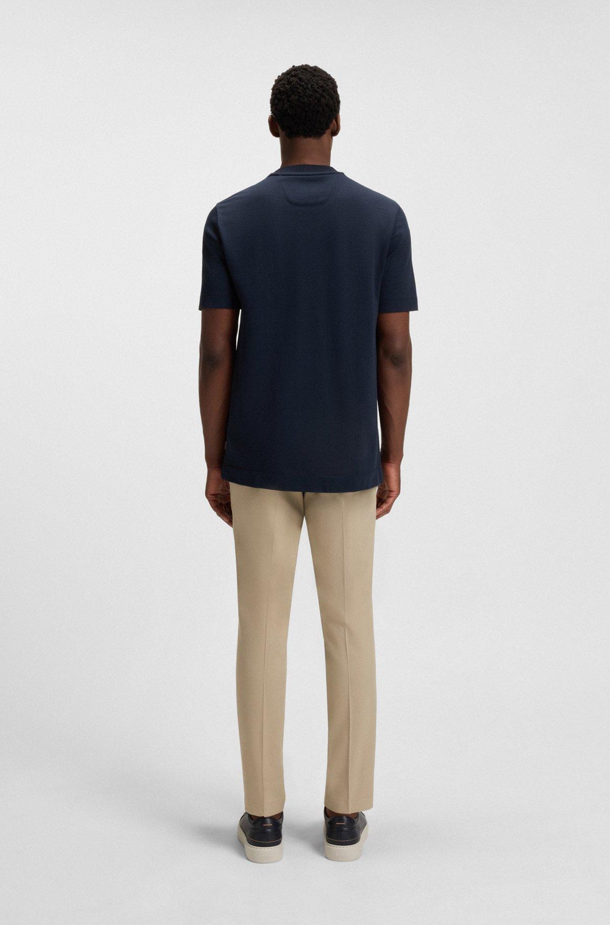Cotton-silk T-shirt with Prince of Wales check Product Image