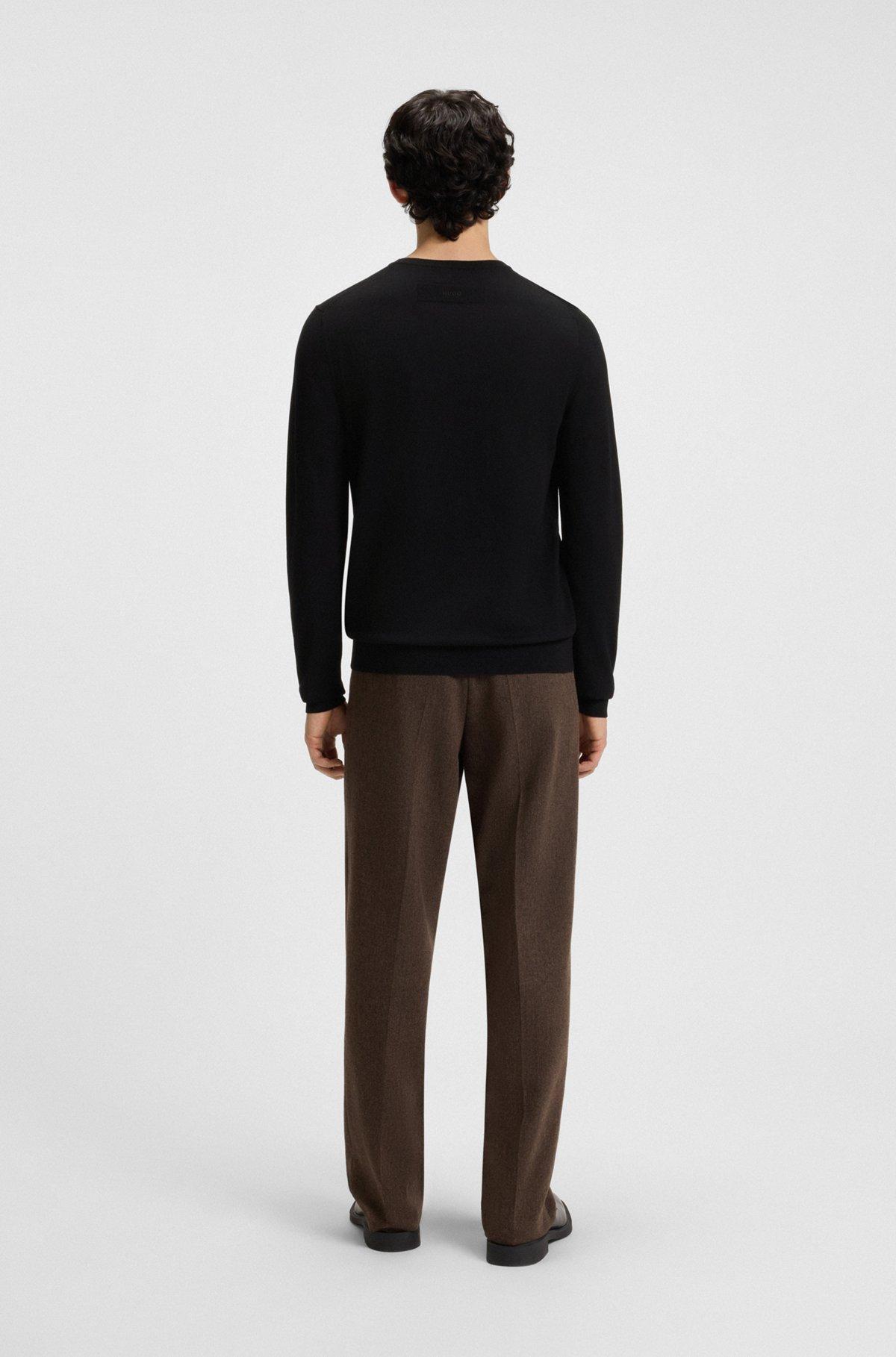 Relaxed-fit knitted sweater with V neckline Product Image