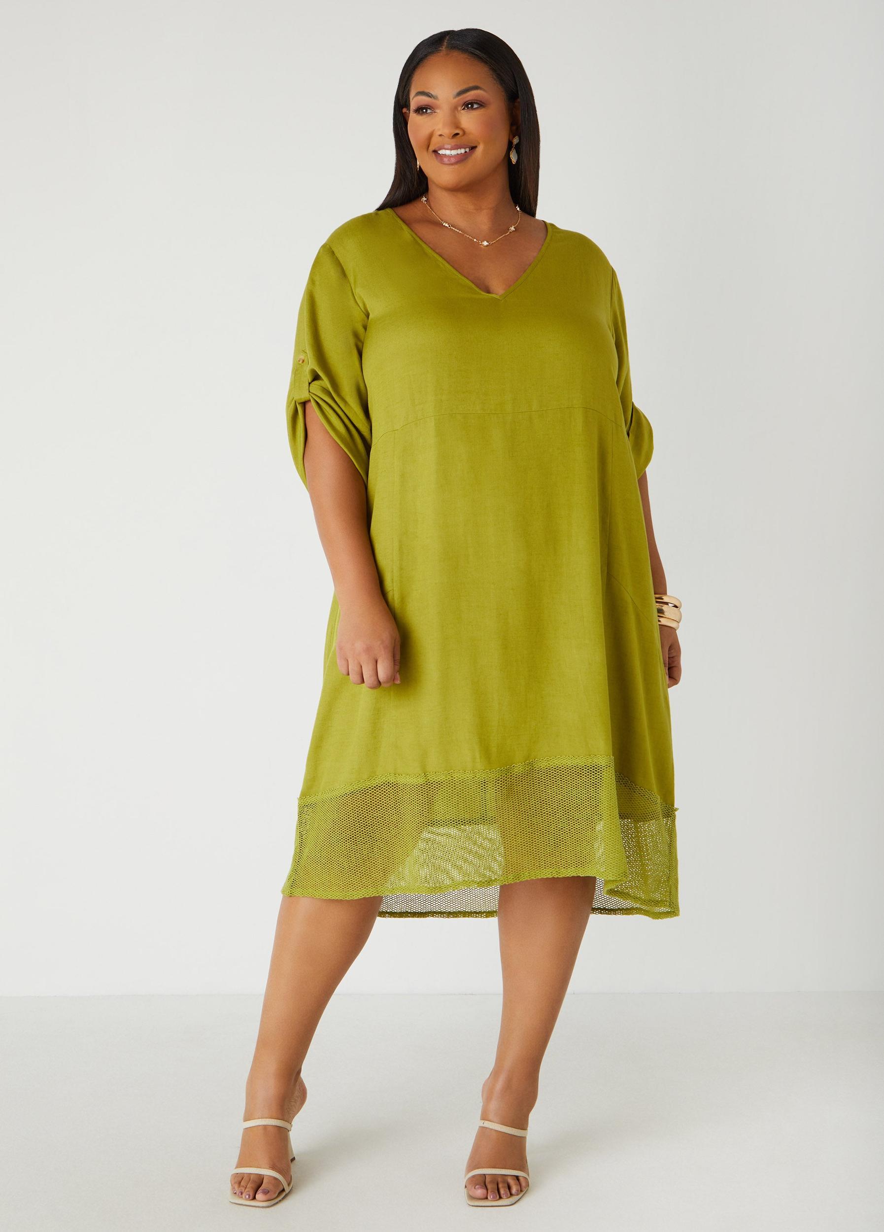 Fishnet Paneled Midi Dress Product Image