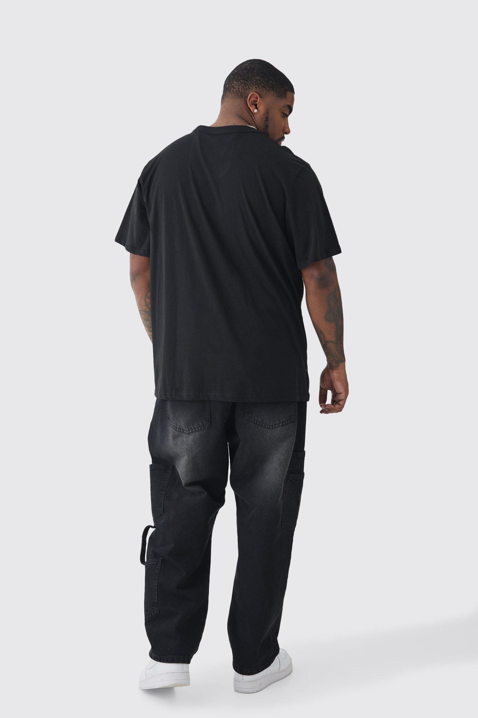Plus Attack On Titan Anime Printed Licensed T-shirt In Black | boohooMAN USA Product Image