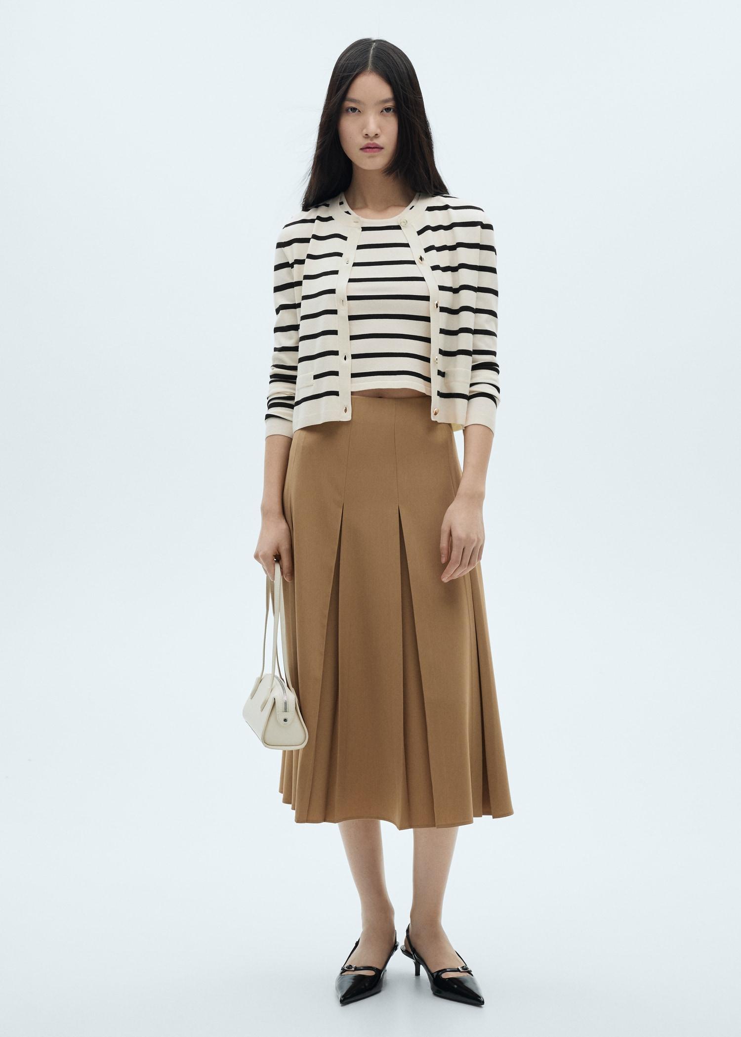 Striped knitted cardigan - Women | MANGO USA Product Image