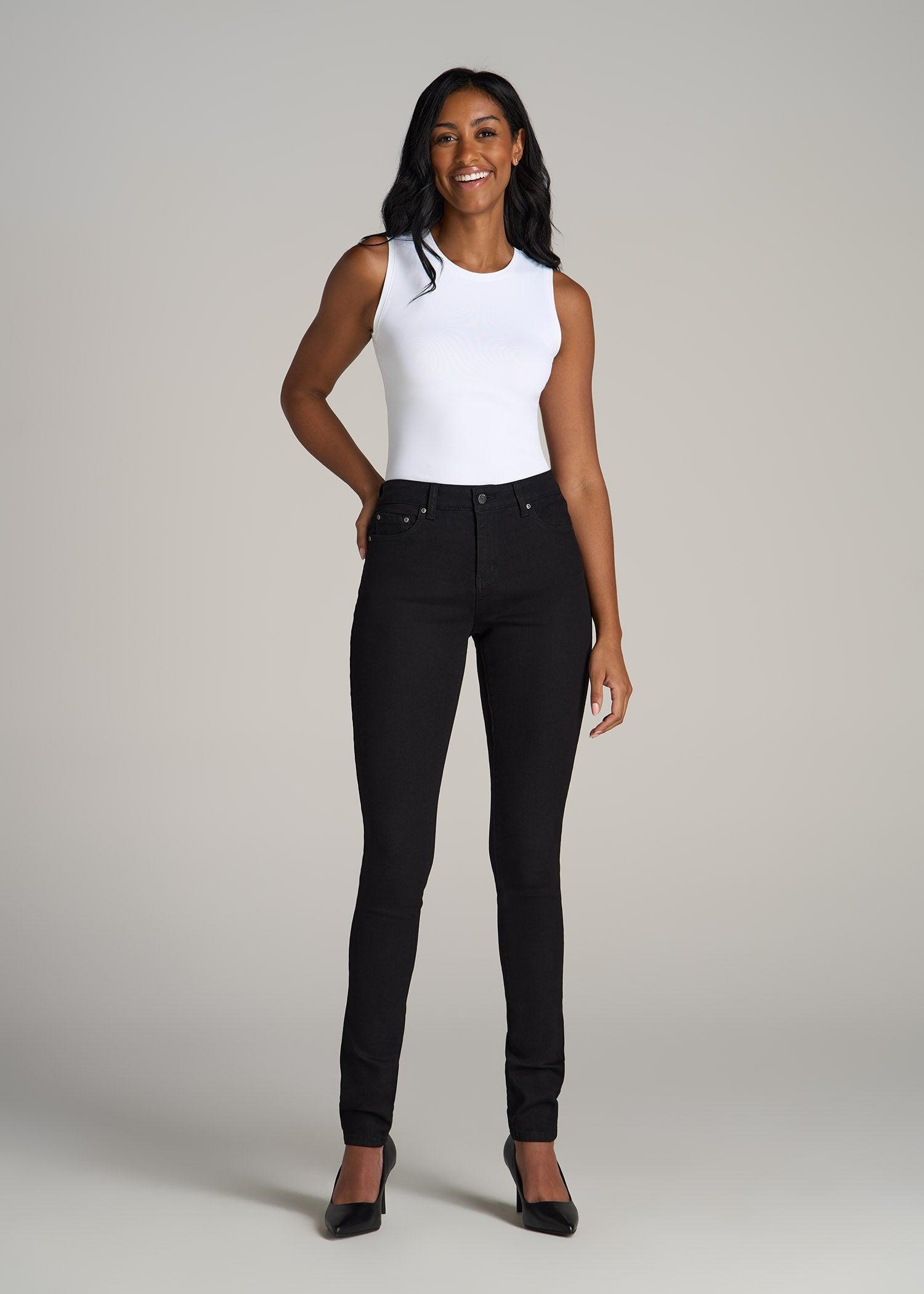 Sarah MID RISE SKINNY Tall Women's Jean in Black Product Image