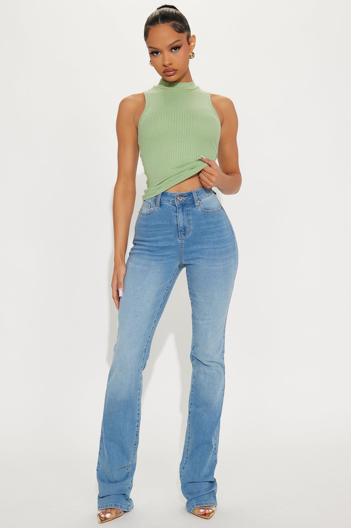 Alina Ribbed Mock Neck Tank Top - Olive Product Image