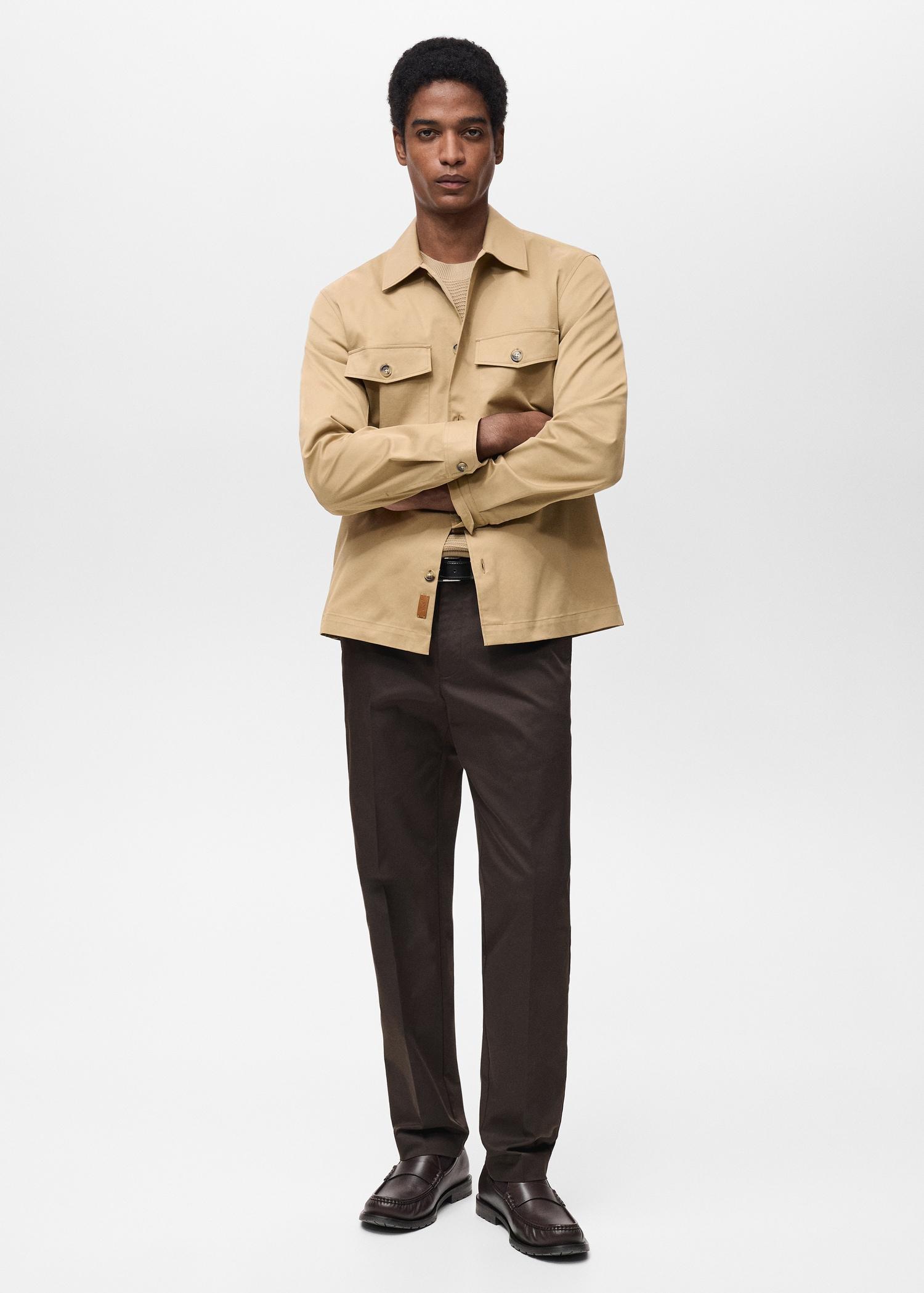 Regular-fit cotton overshirt with pockets - Men | MANGO USA Product Image