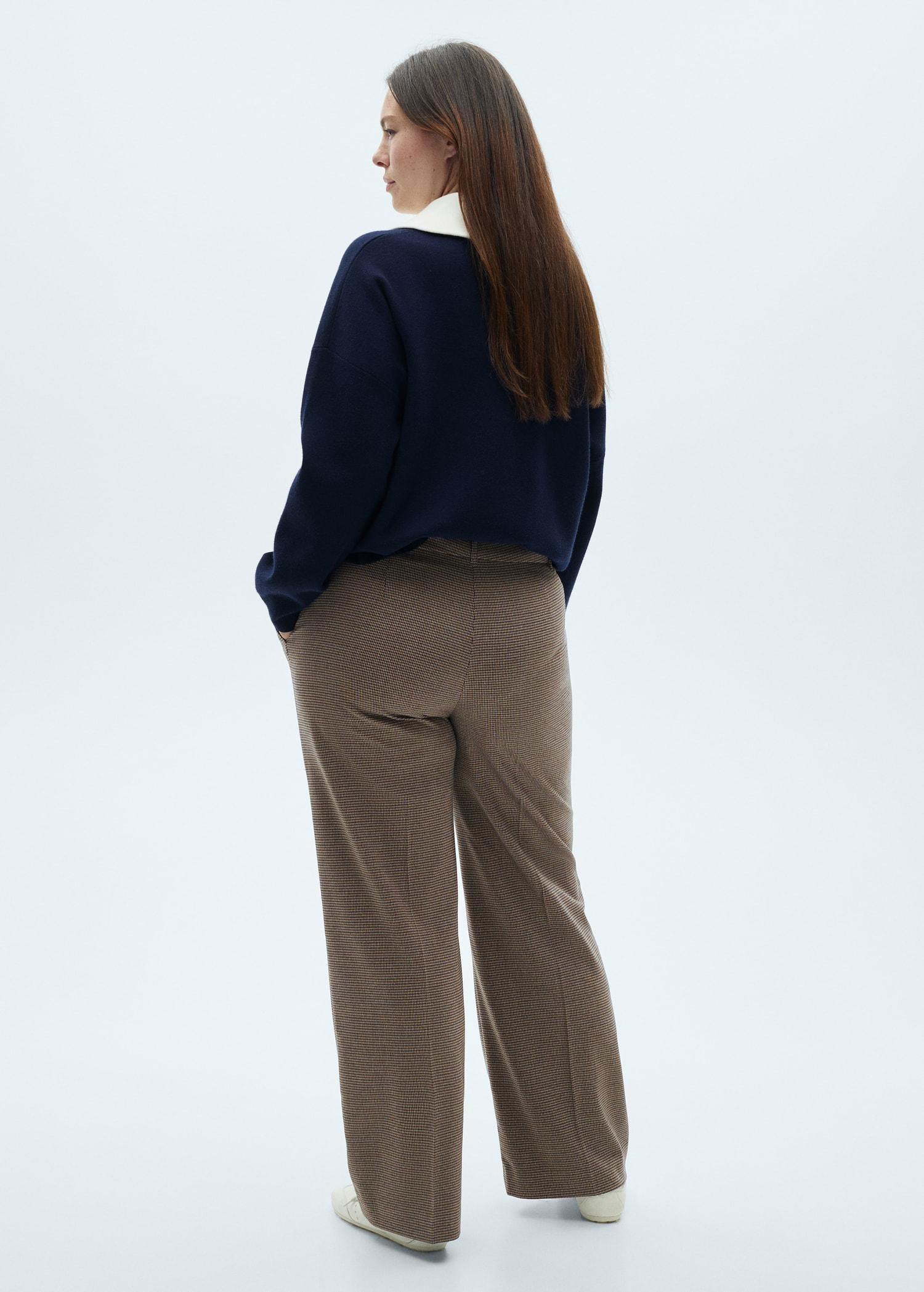 Mid-rise wideleg pants - Women | MANGO USA Product Image