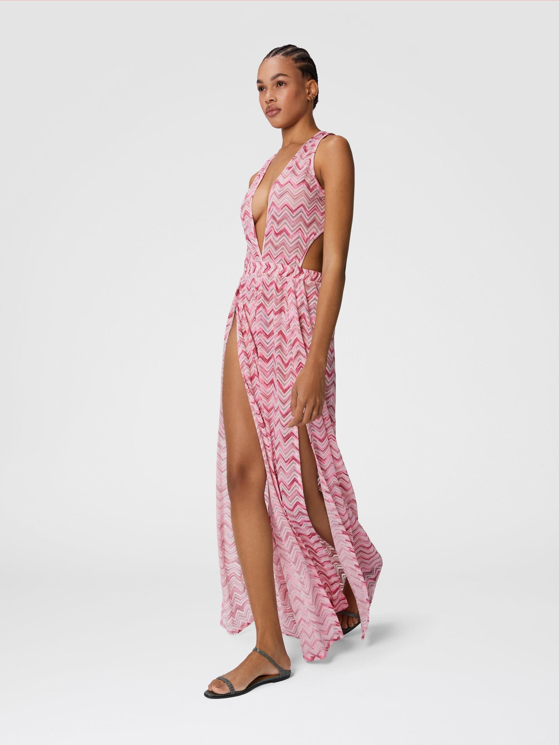 Viscose-blend tulle jumpsuit with slub zigzag Product Image