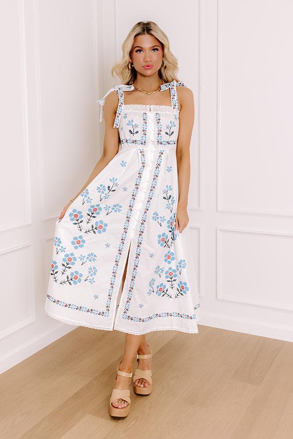 Cruise Ready Embroidered Midi Dress Product Image