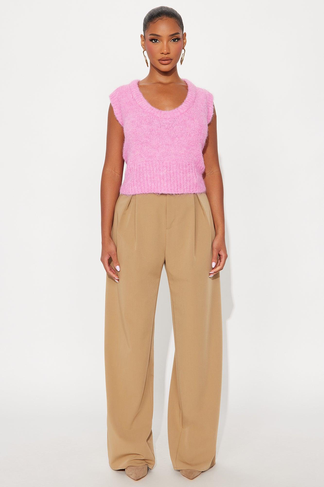 Well Behaved Fuzzy Sweater - Pink Product Image