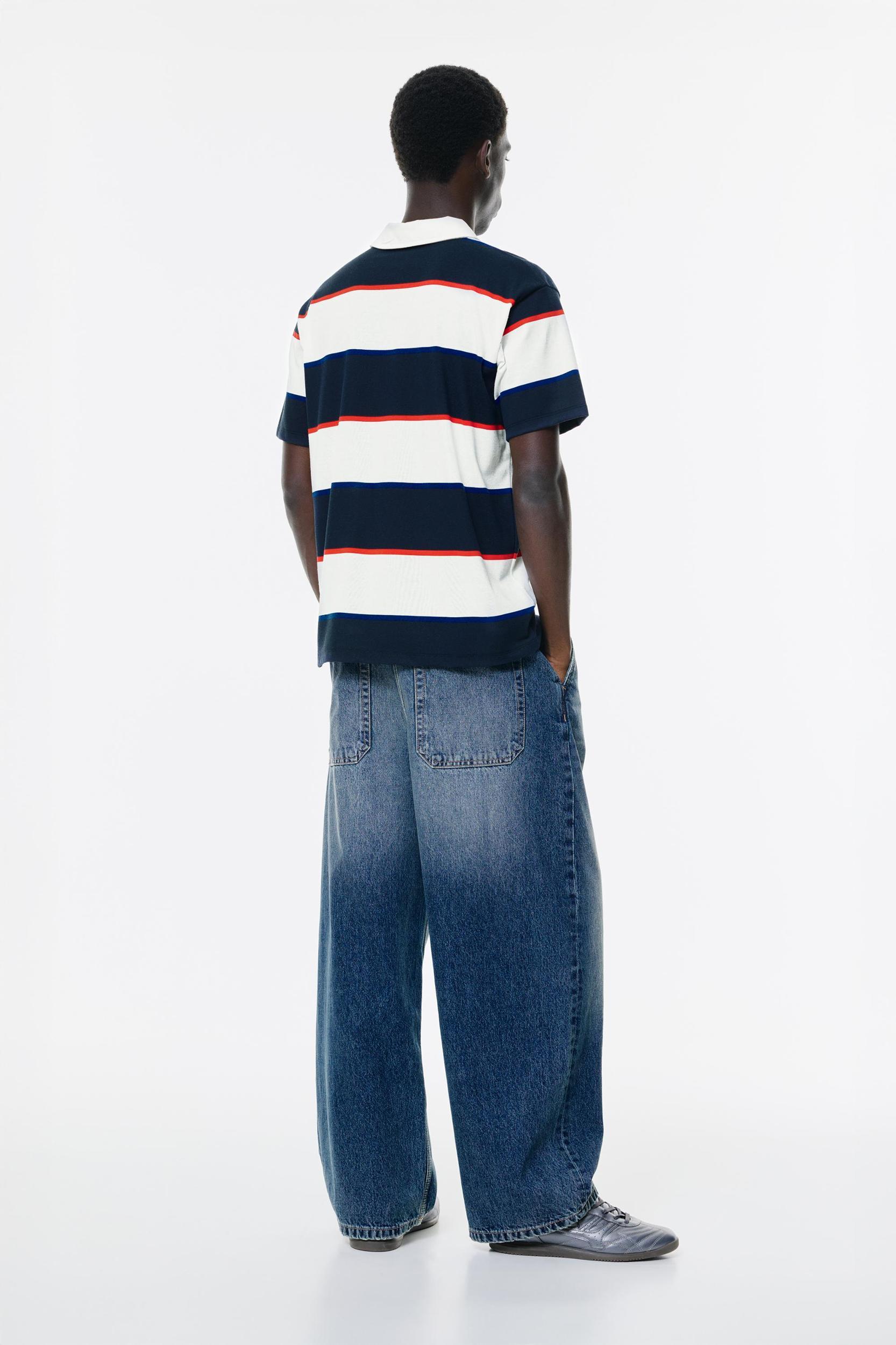Striped Snoopy Polo Shirt Product Image