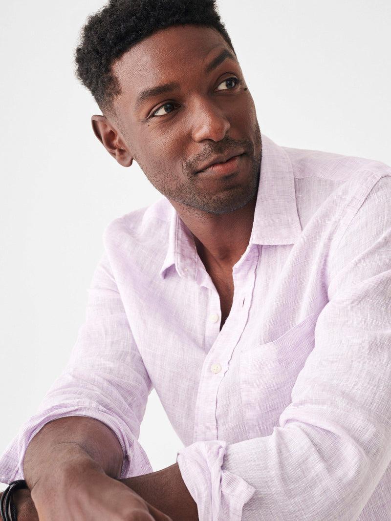 Laguna Linen Shirt - Lavender Melange Male Product Image