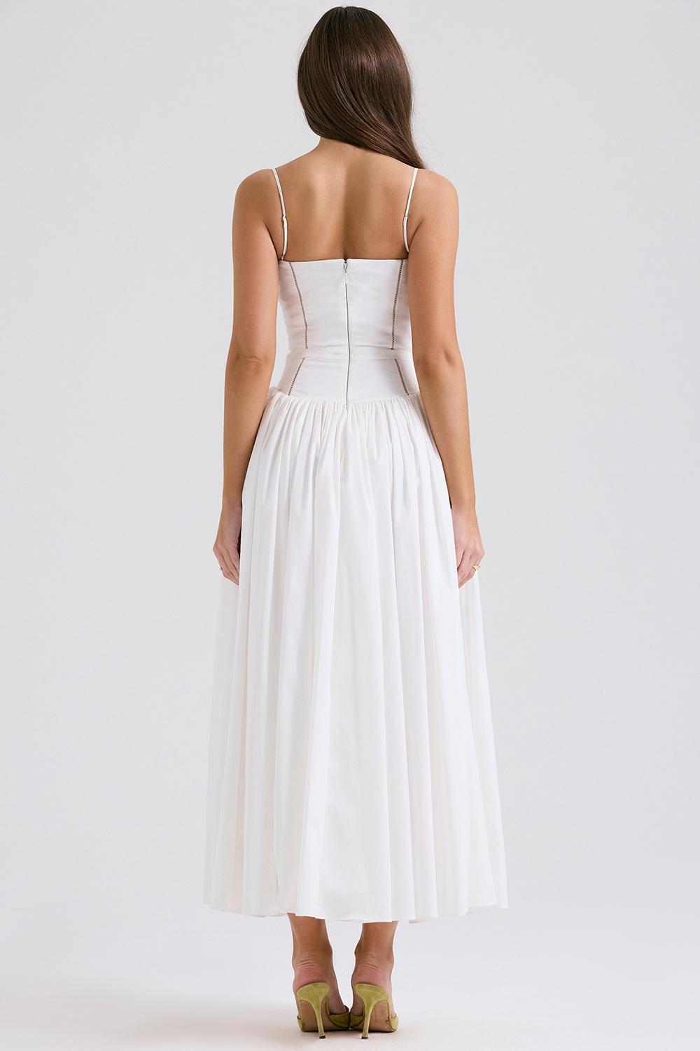 Ysabella  white cotton maxi sundress Product Image
