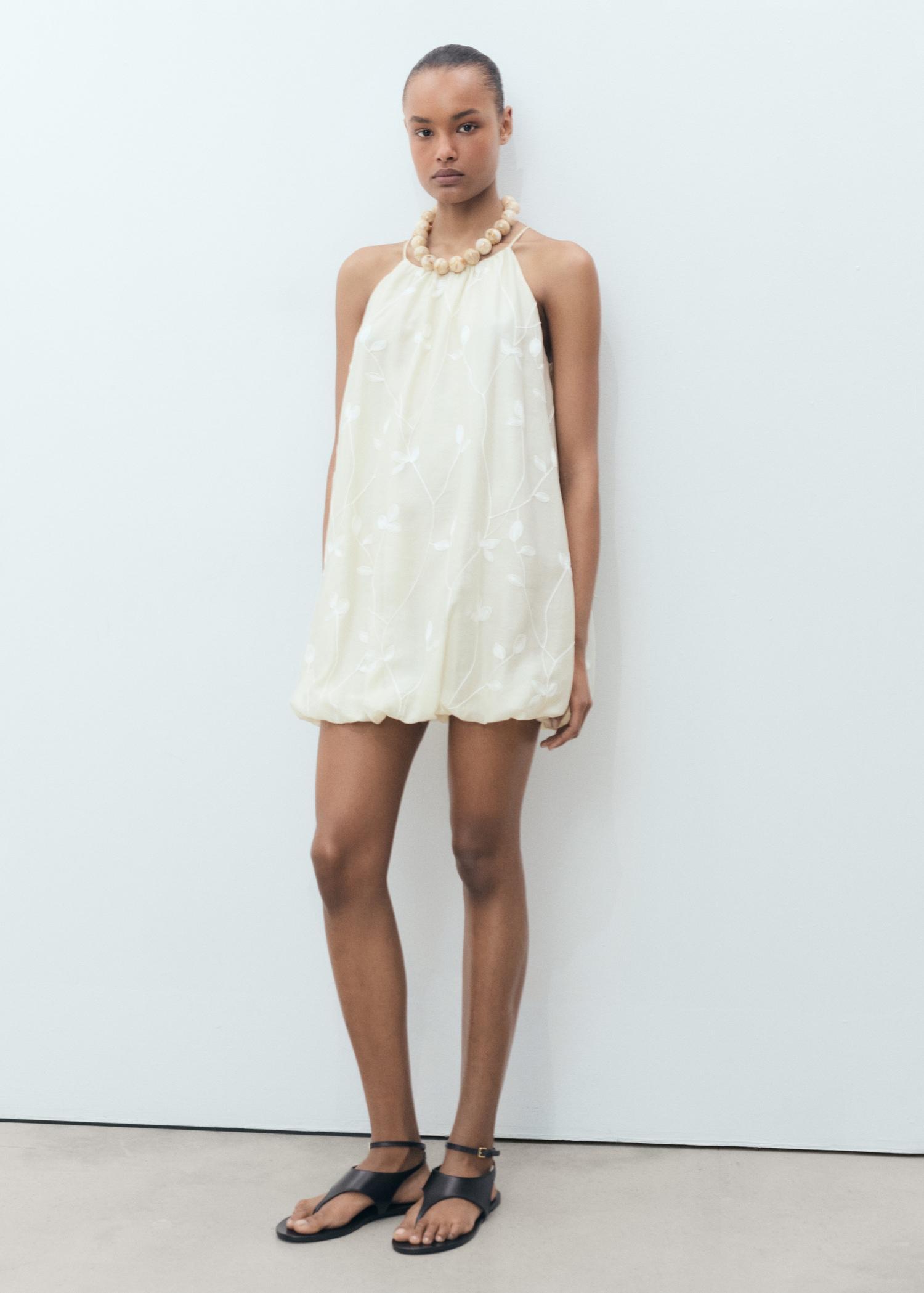 Balloon halter dress - Women | MANGO USA Product Image