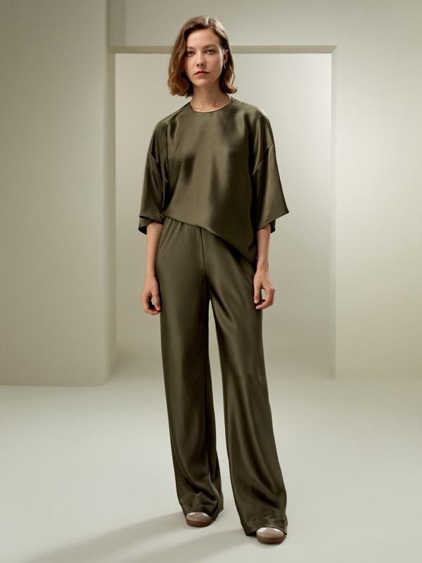 Full bias cut silk pants Product Image