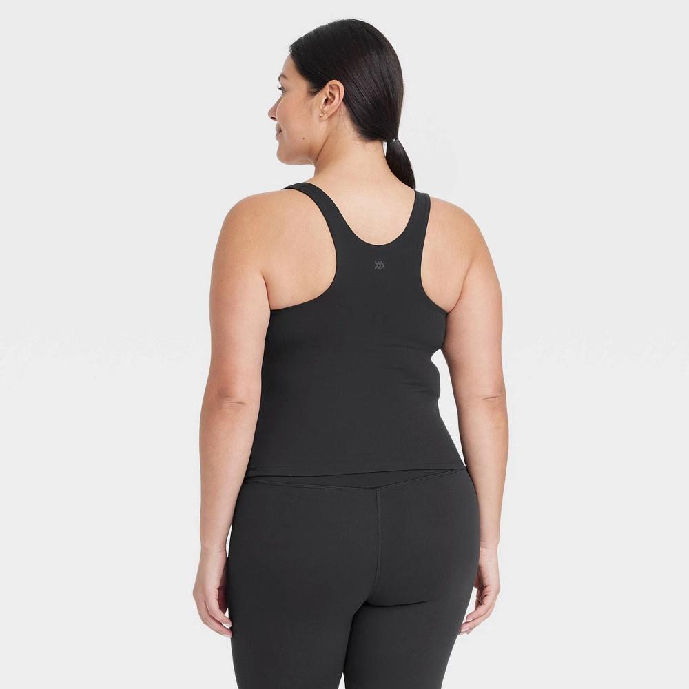 Womens Everyday Soft Squareneck Support Tank Top - All In Motion Black S: Moisture Wicking, Built-in Shelf Bra Product Image