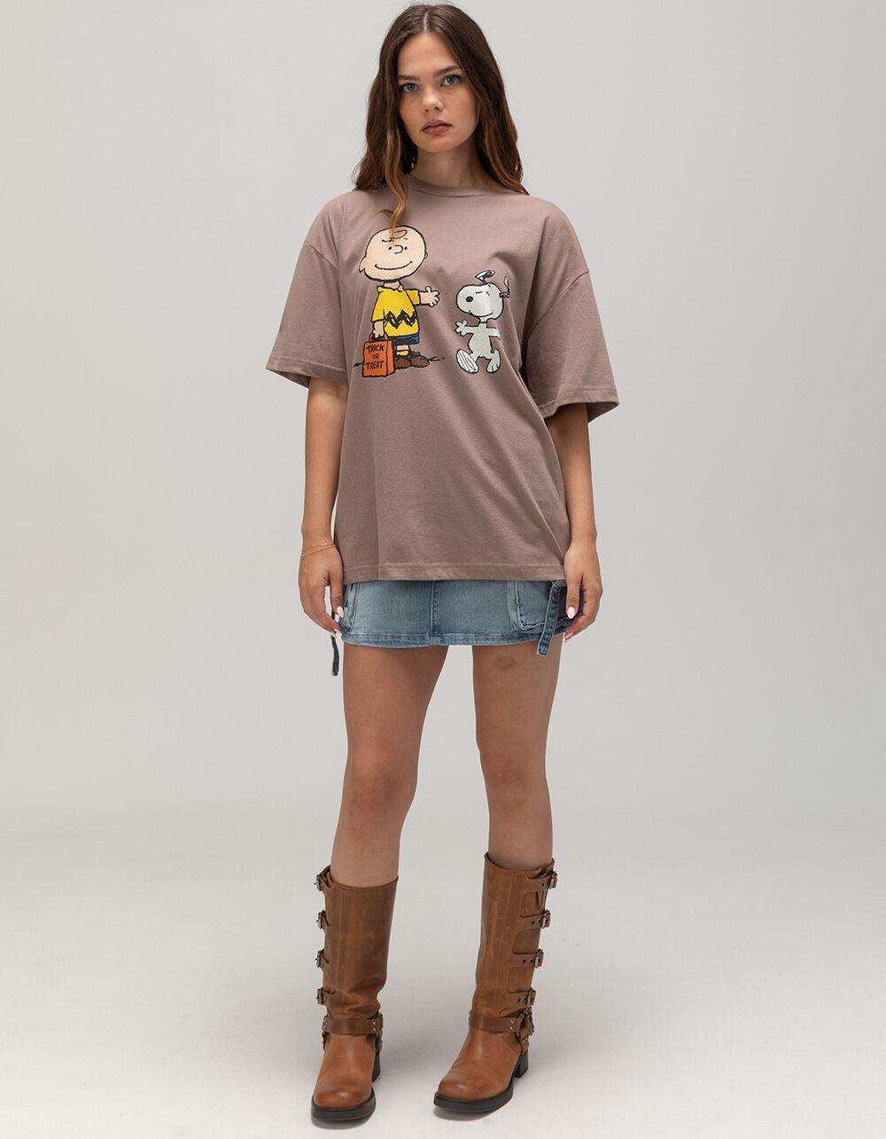 RSQ x Peanuts Trick Or Treat Mens Oversized Tee - TAUPE Product Image
