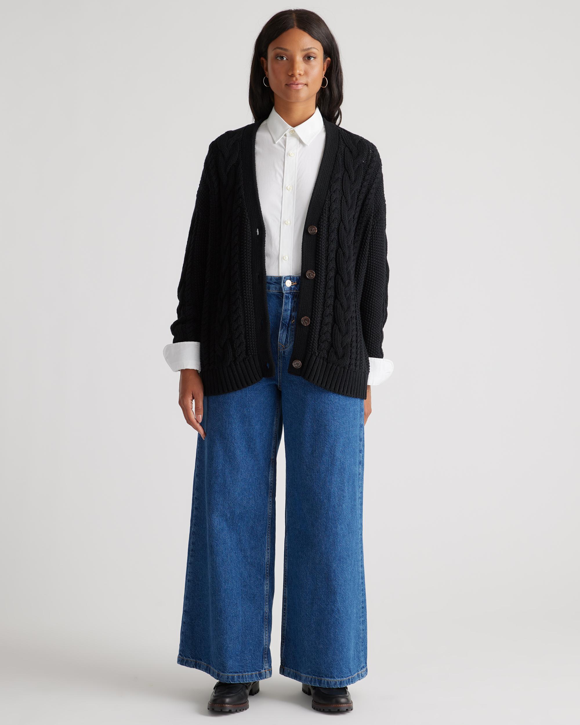Quince | Women's OverSized Cable Cardigan Sweater Organic Cotton Product Image