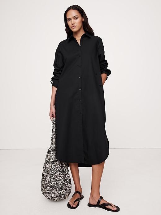 Poplin Asymmetrical Shirt Dress Product Image