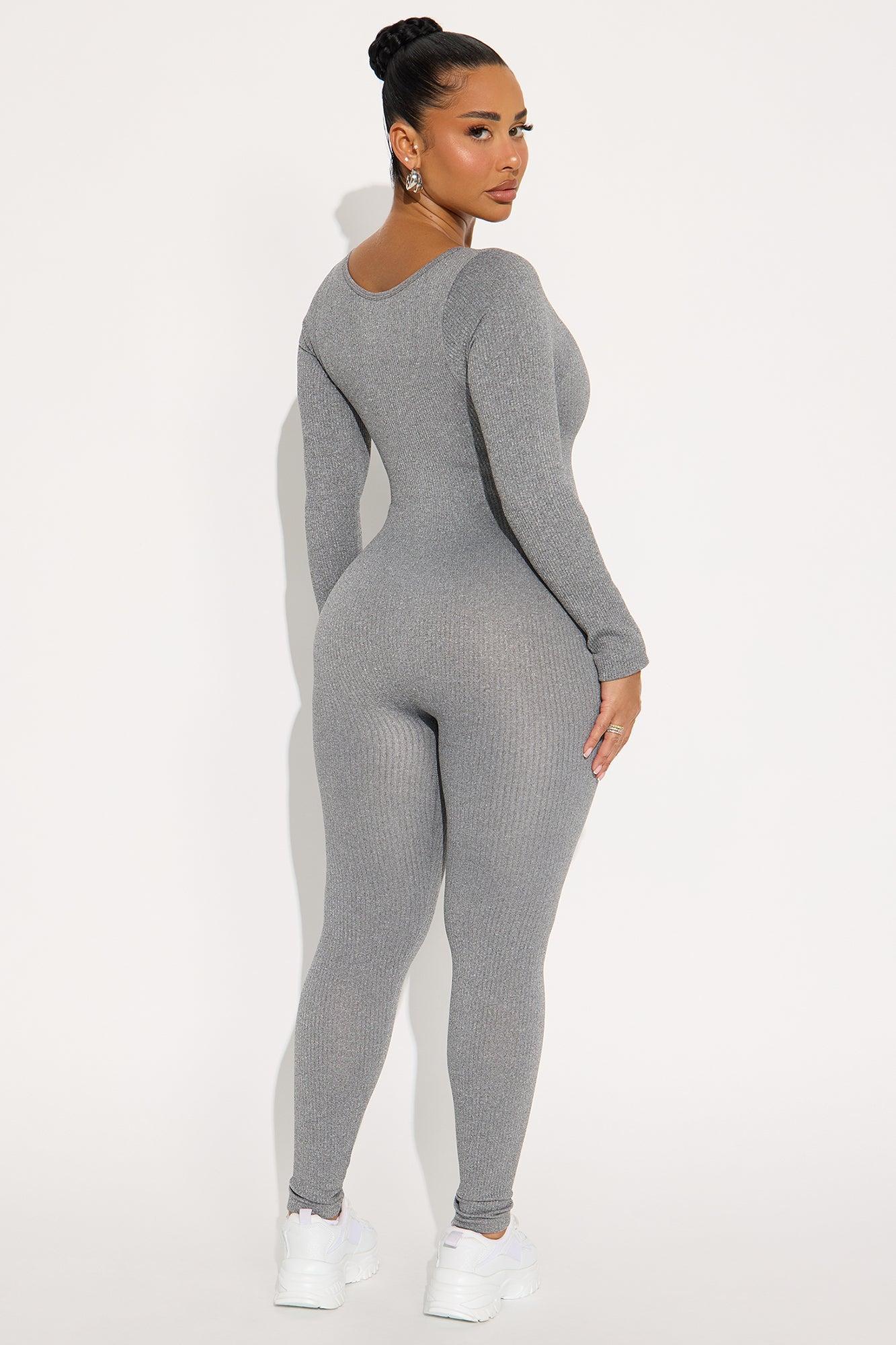 Let's Go Seamless Jumpsuit - Heather Grey Product Image
