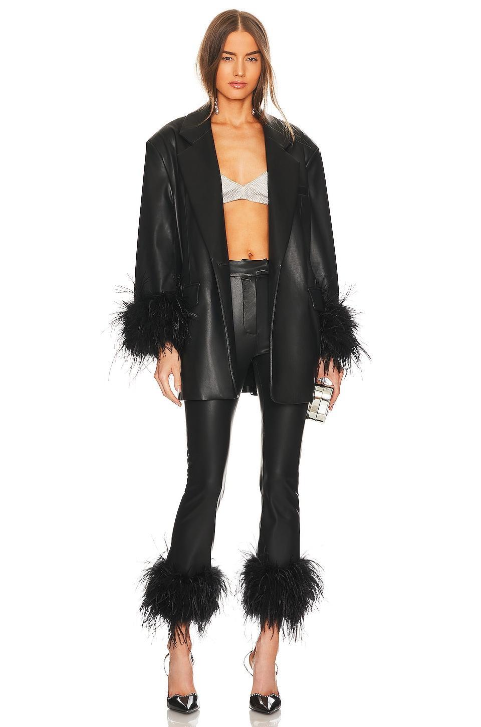 Pagetta Cropped Faux-Leather Flare Pants Product Image
