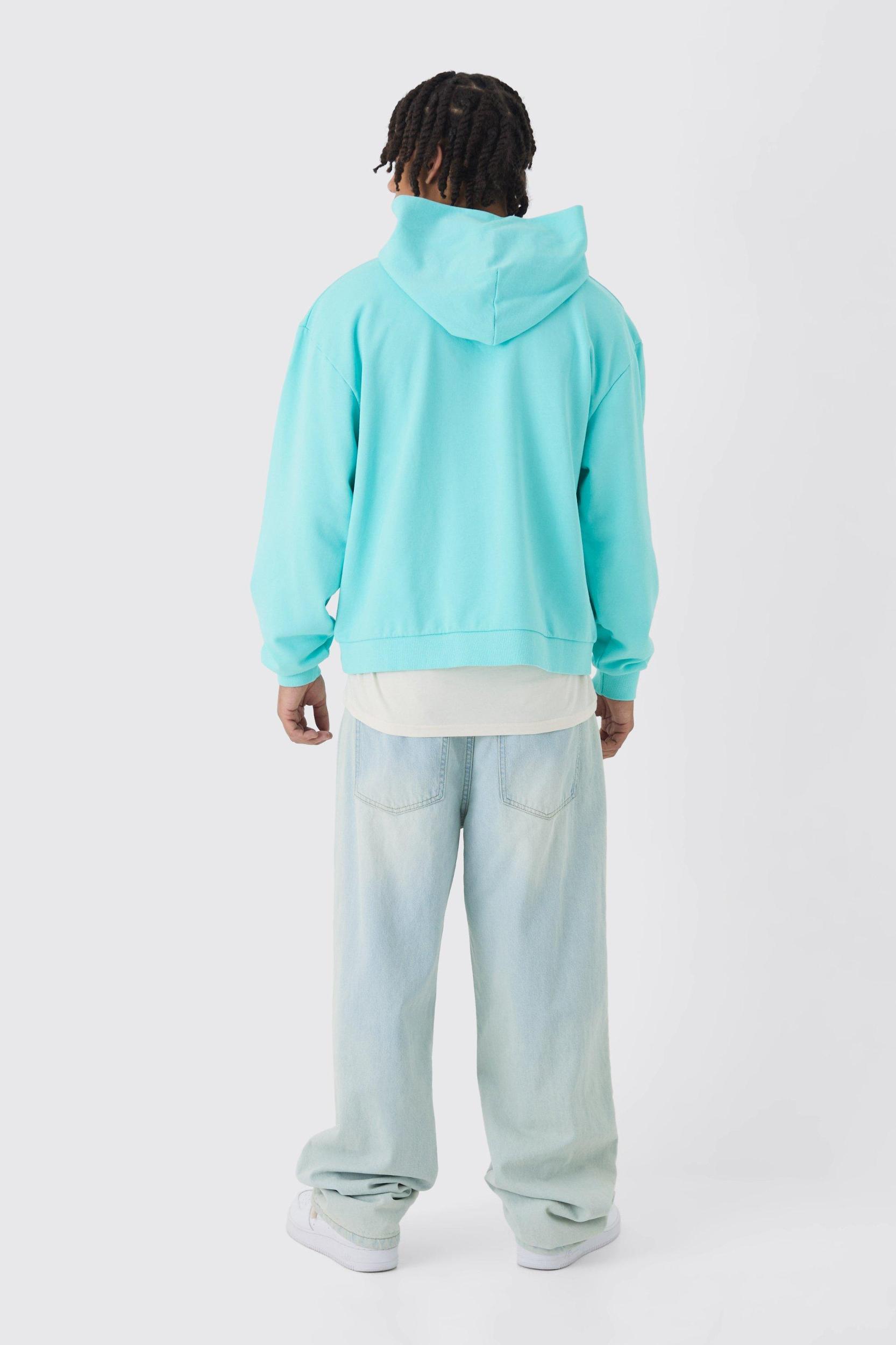 Oversized Boxy Acid Wash Loopback Hoodie | boohooMAN USA Product Image
