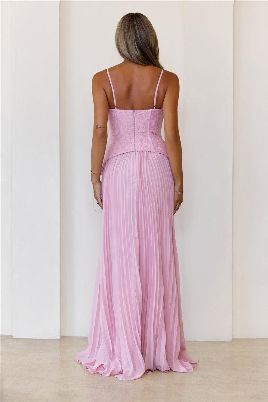 Refined Shine Maxi Dress Pink Product Image