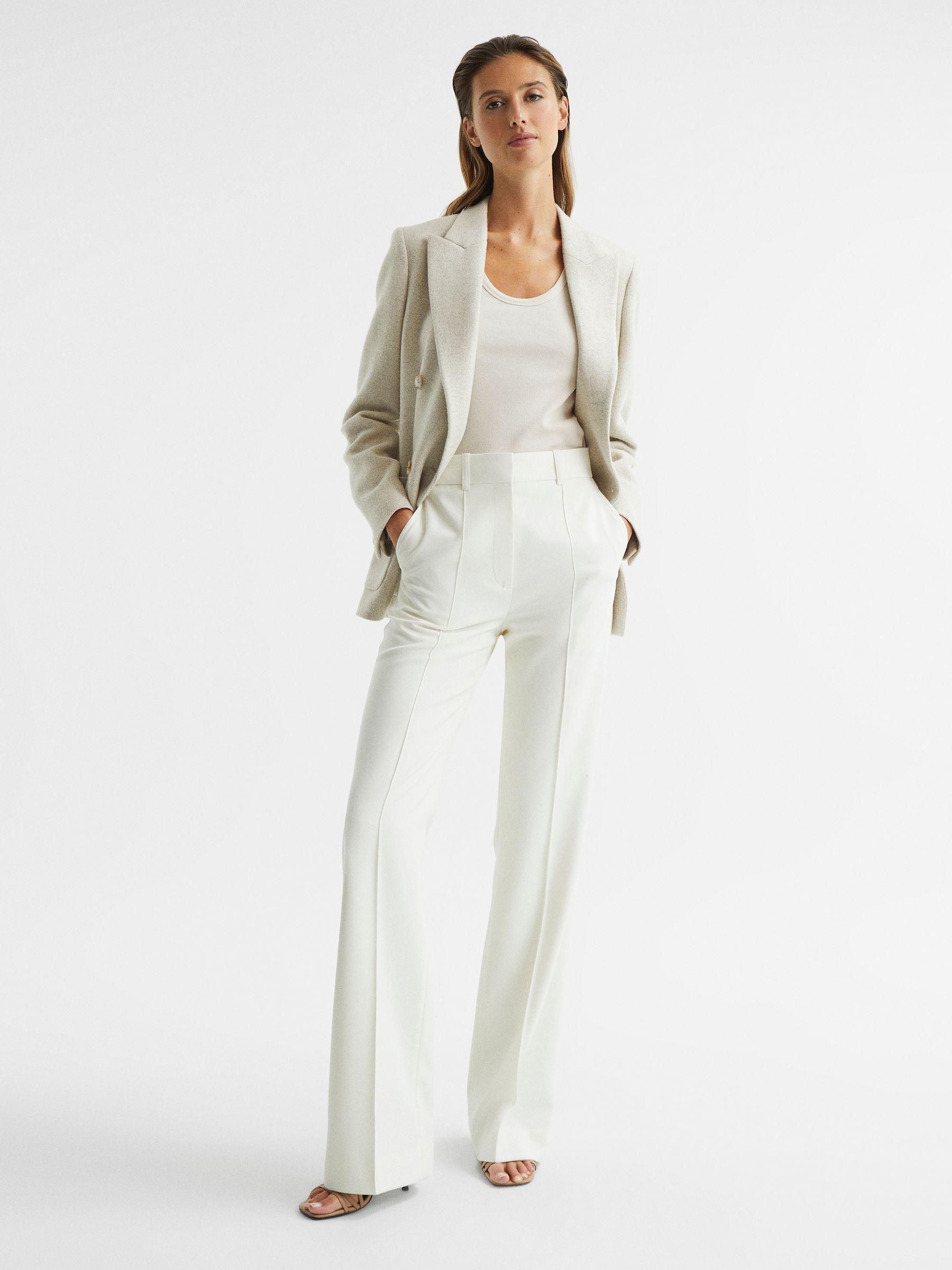 Textured Double Breasted Blazer in Neutral Product Image