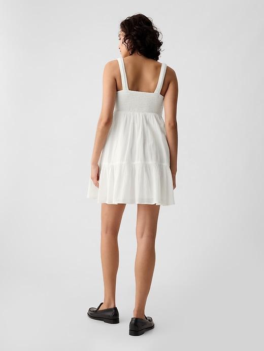 Textured Crinkle Crochet Mini Dress Product Image