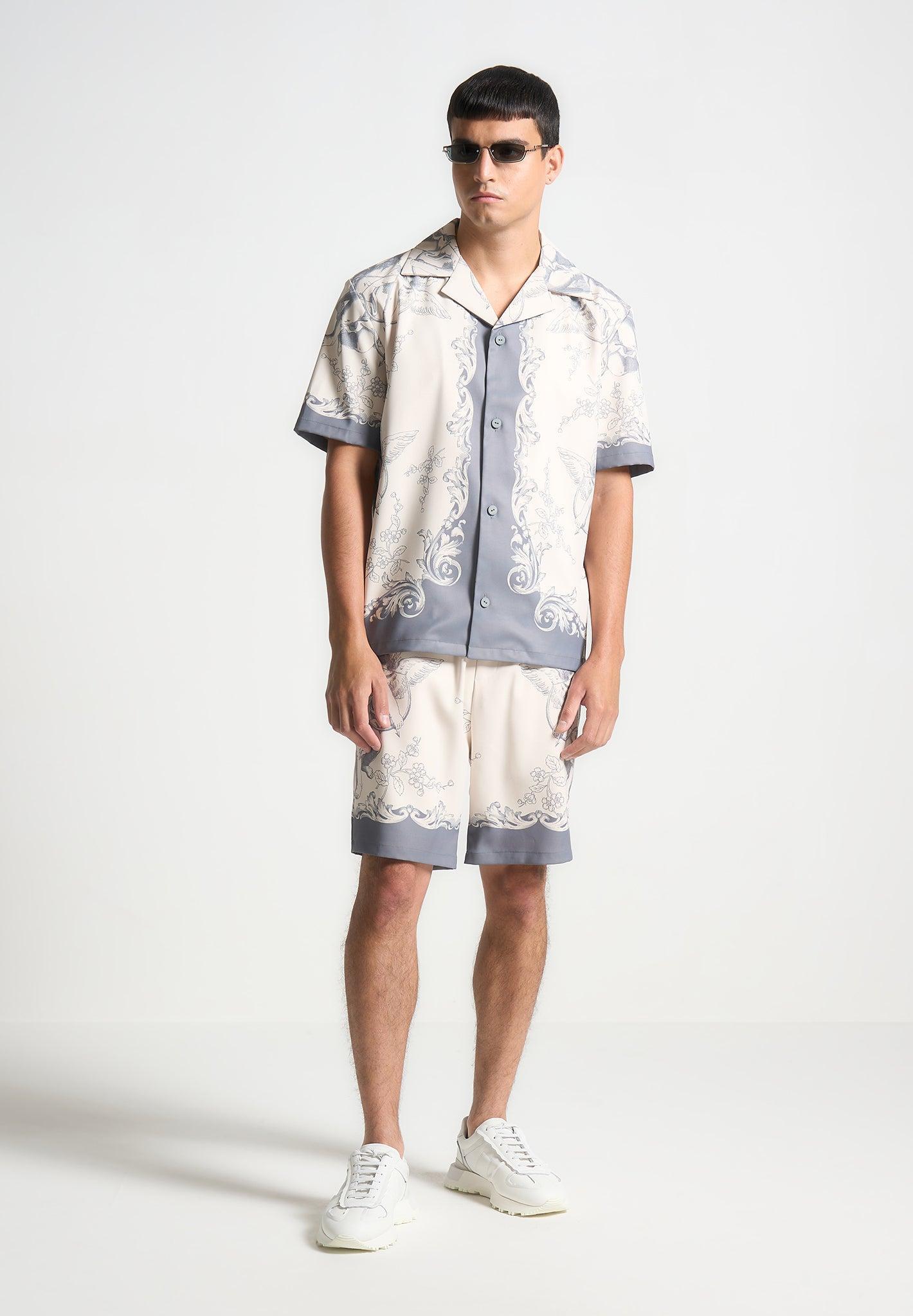 Baroque Shorts - Cream/Grey Male Product Image