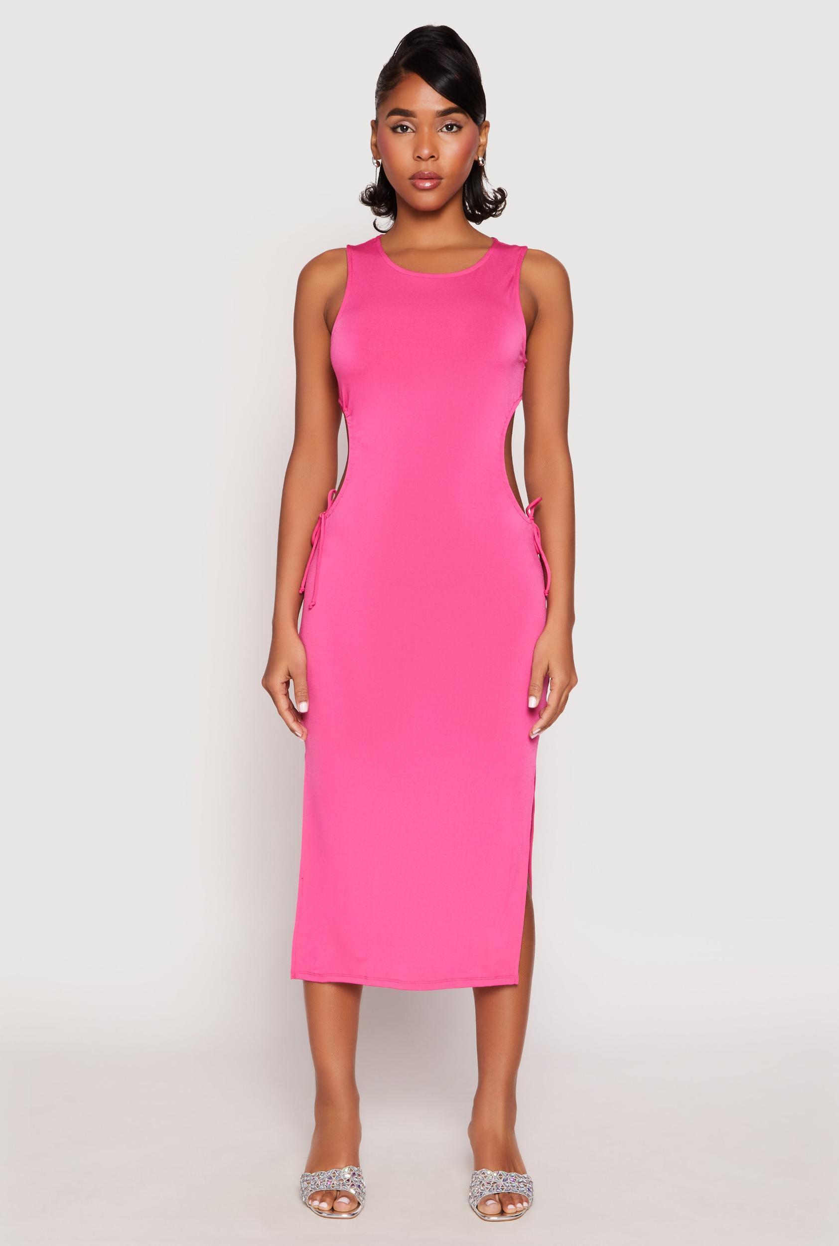 Womens Drawstring Side Cut Out Midi Dress Product Image