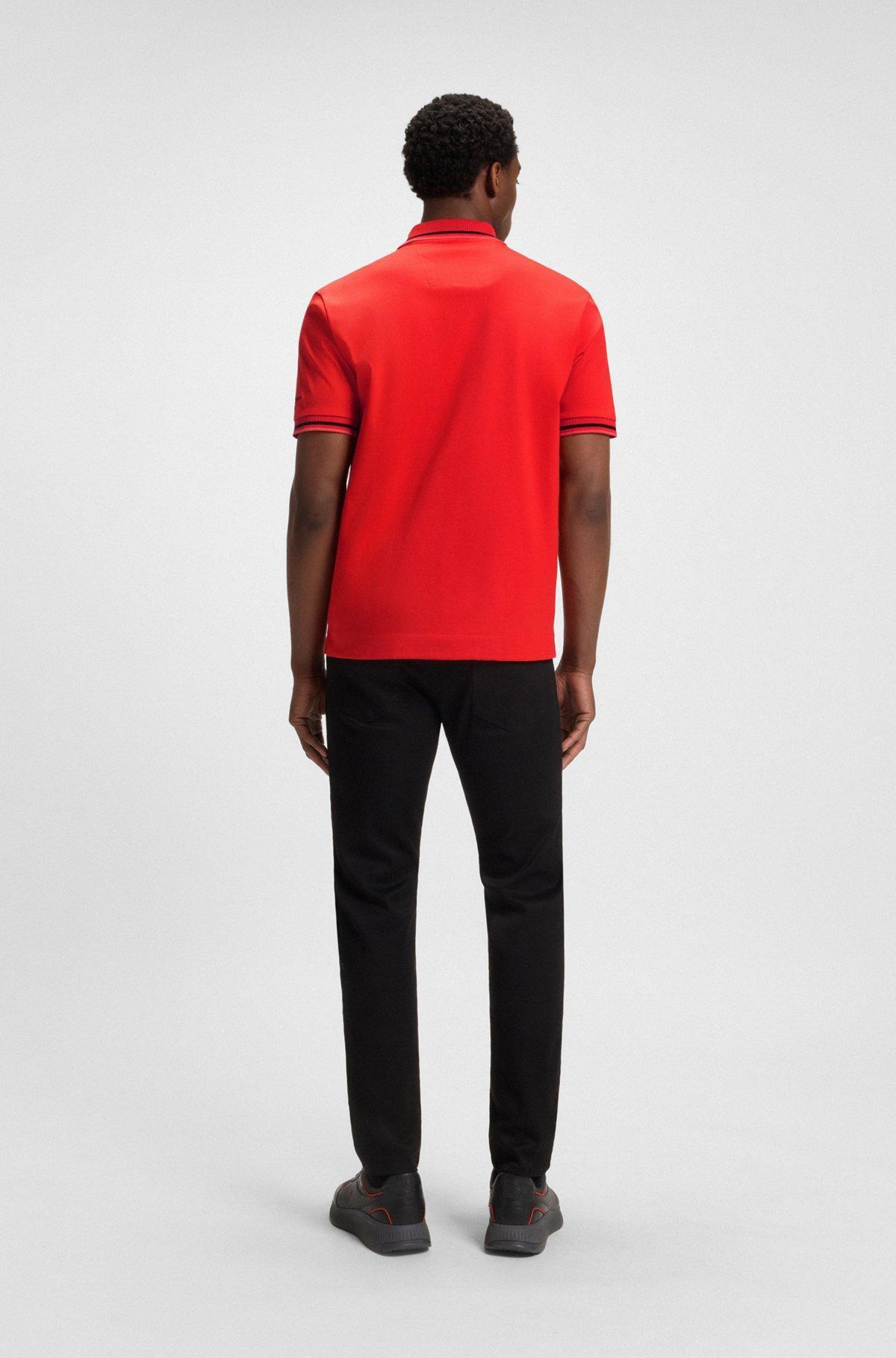 BOSS - Porsche x BOSS polo shirt in cotton with moisture control - Dark Orange Product Image