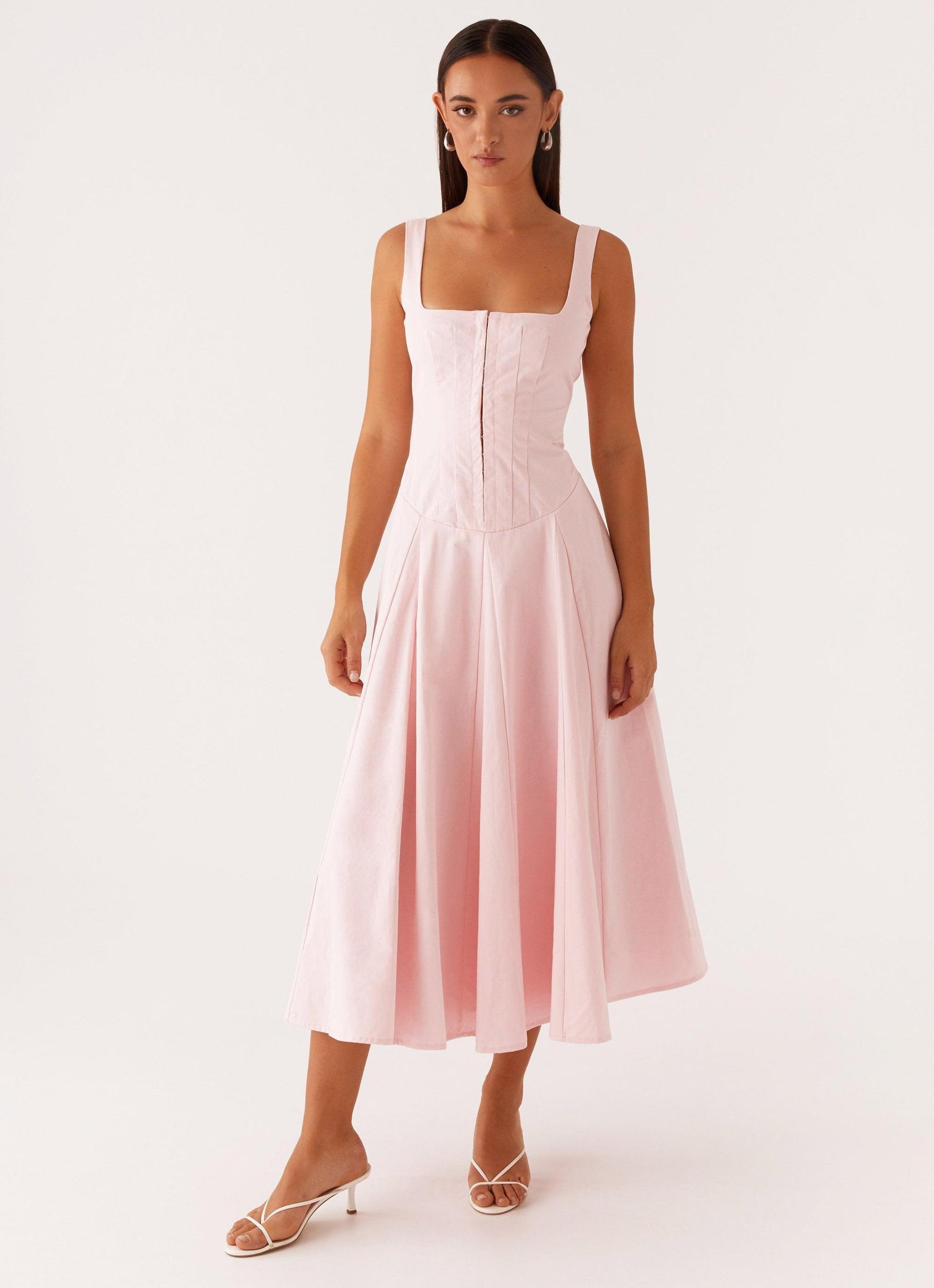 Ebony Midi Dress - Pastel Pink Girls Product Image
