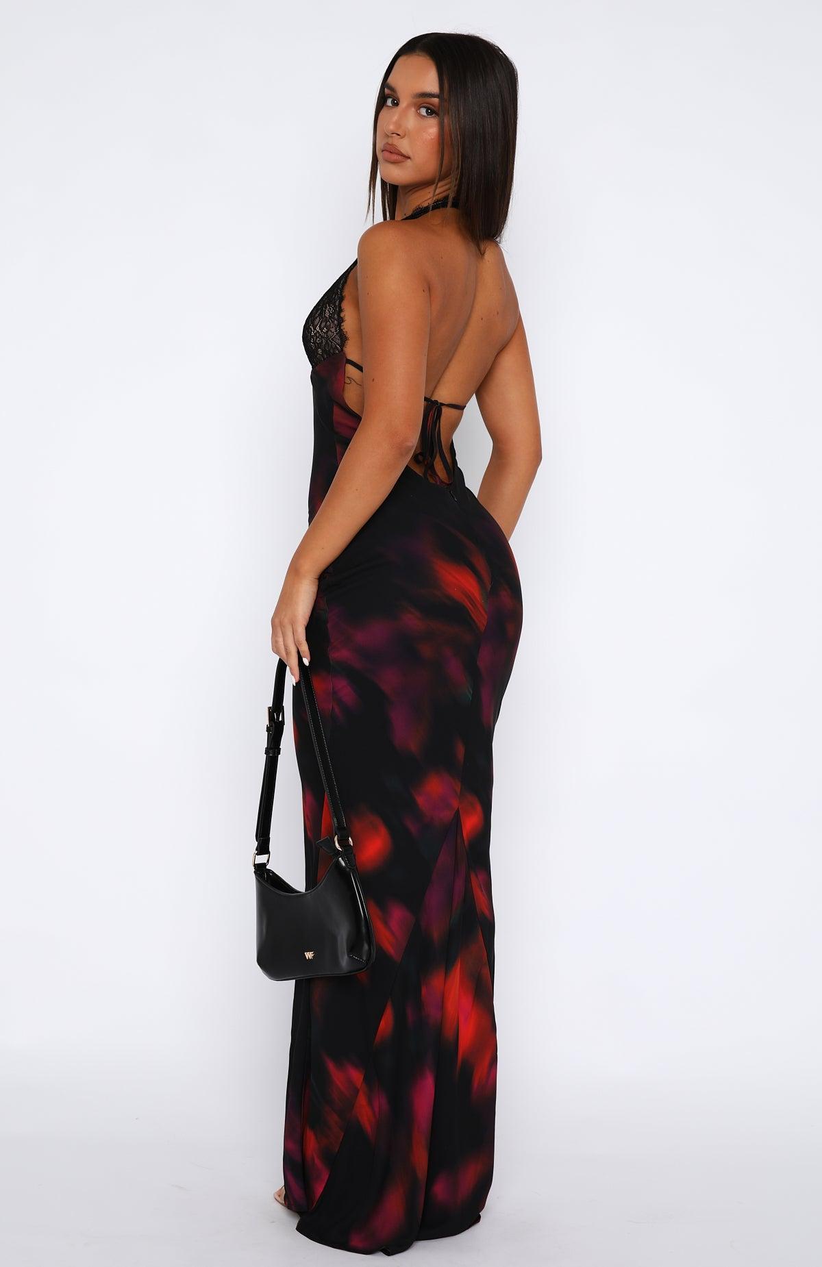 Beyond The Stars Maxi Dress Sangria Floral Product Image