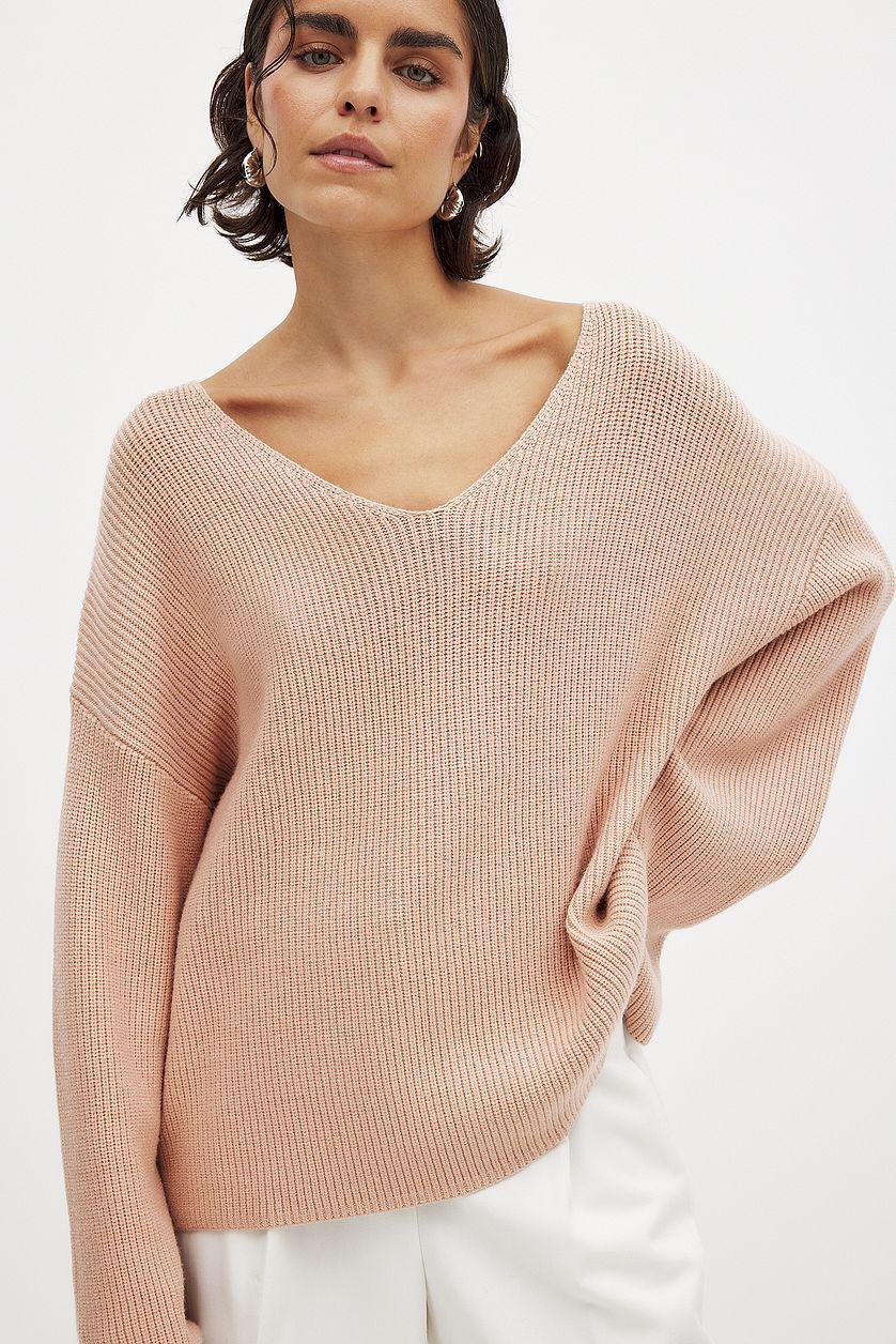V-neck Knitted Sweater Product Image