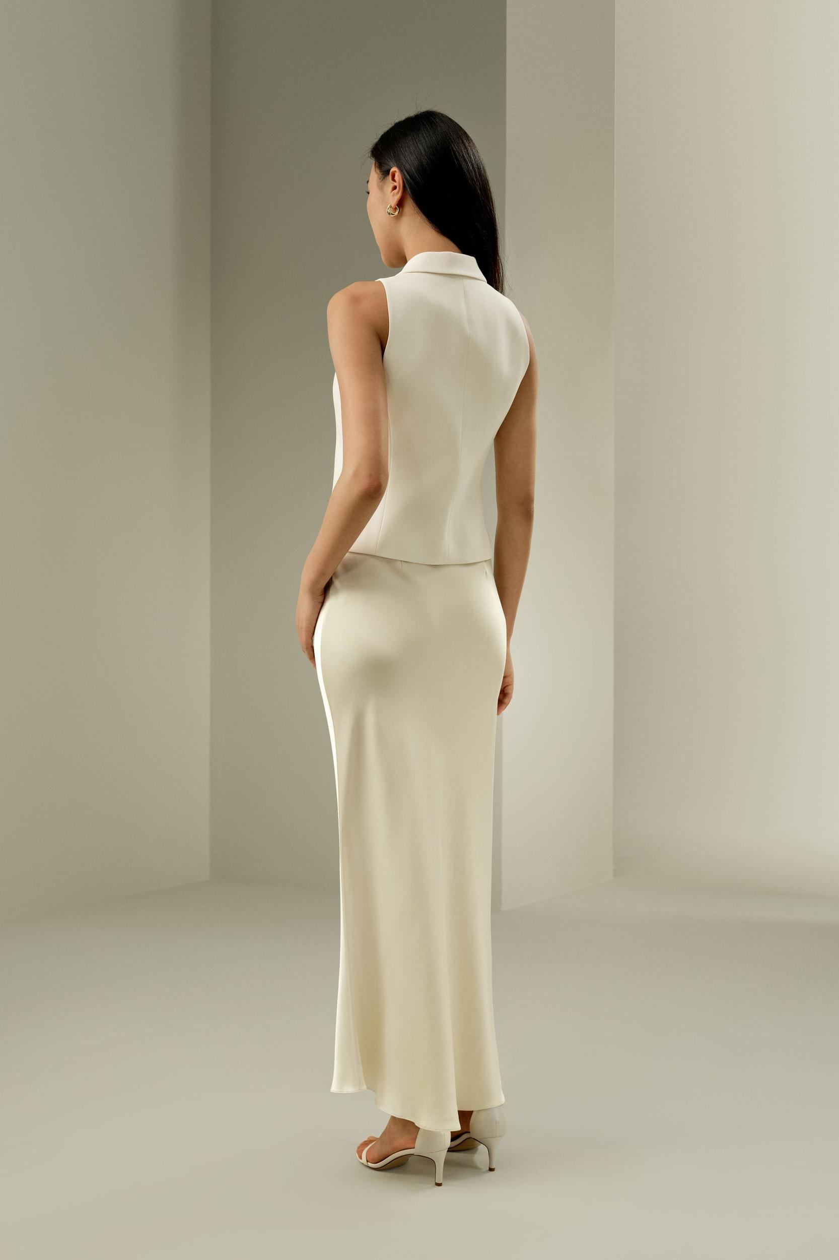 Silk Maxi Skirt with Flare Hem Product Image