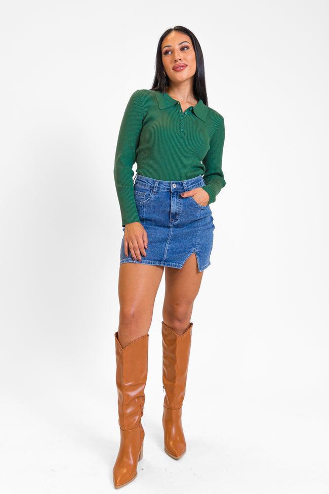 The Only Way Evergreen Collared Sweater  FINAL SALE Product Image
