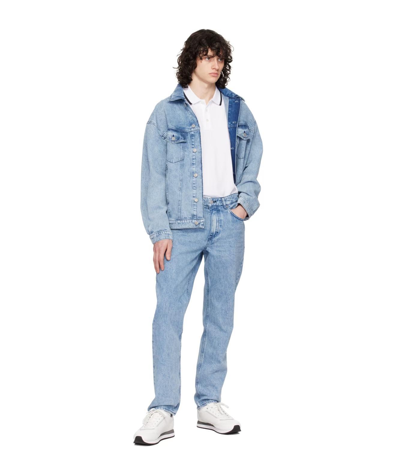 HUGO BOSS Lapel Long-sleeved Denim Jacket In Blue Product Image