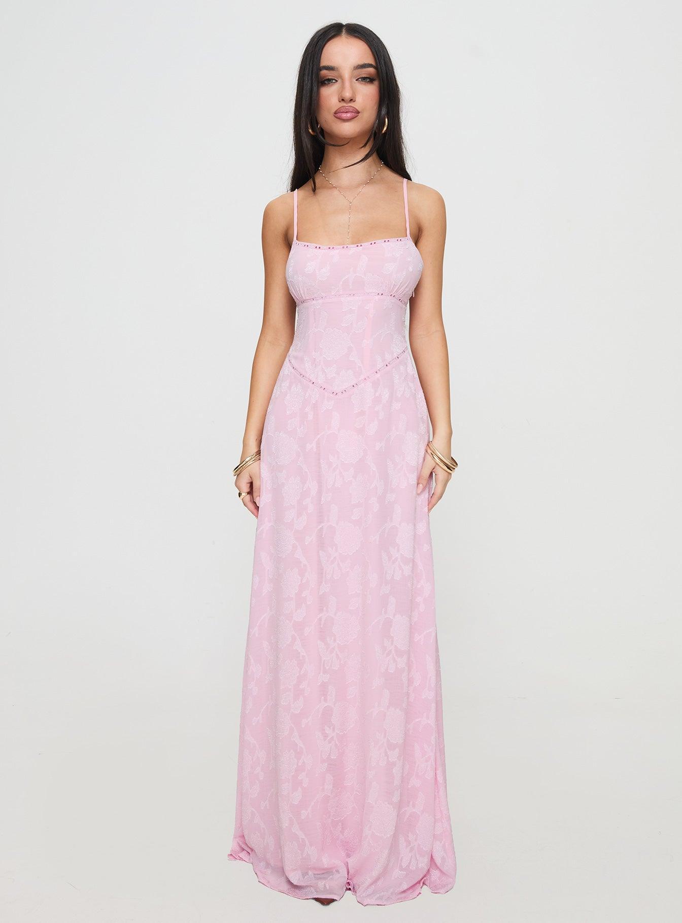 South Of France Maxi Dress Pink Product Image