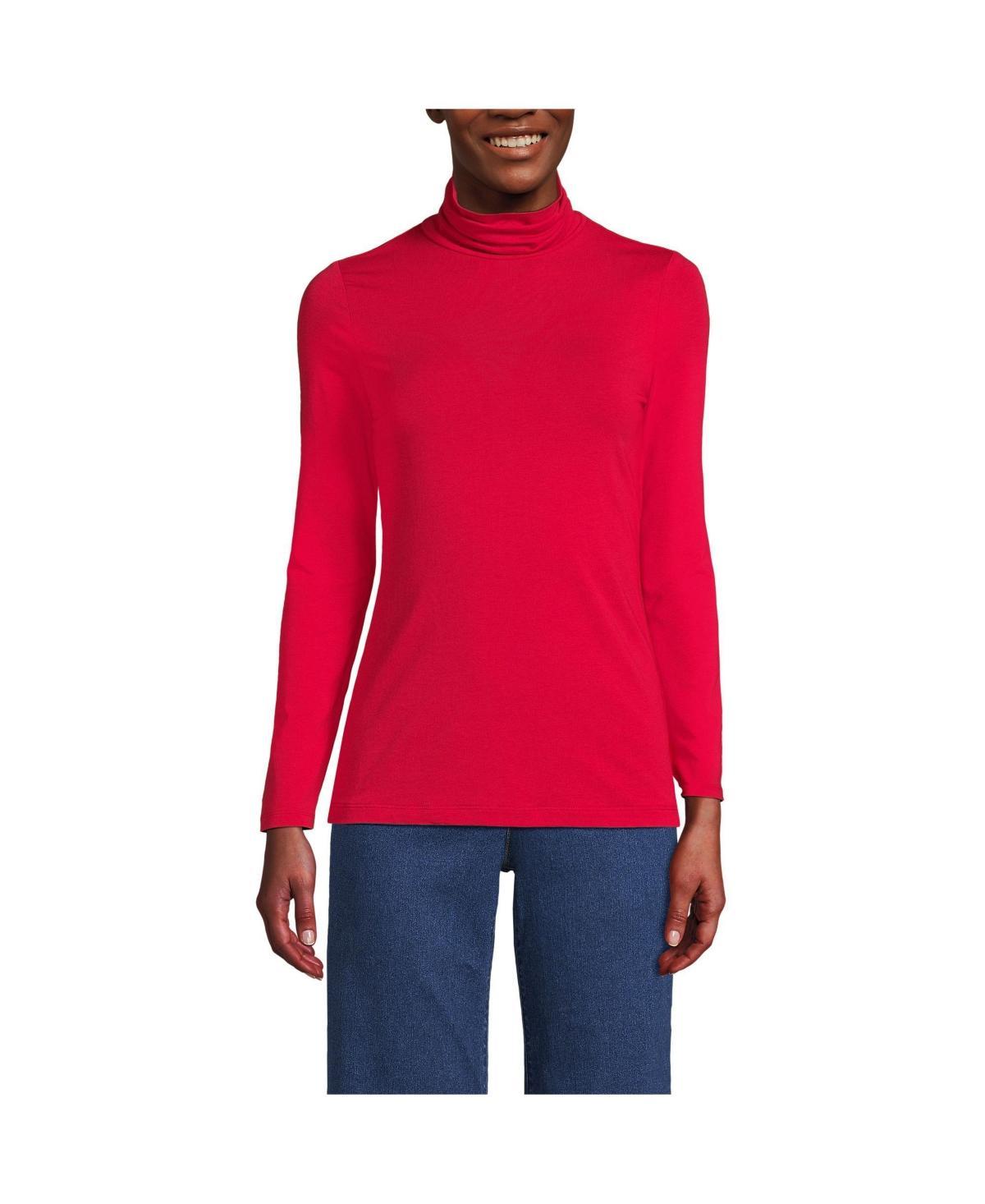 Womens Lands End Lightweight Fitted Turtleneck Product Image