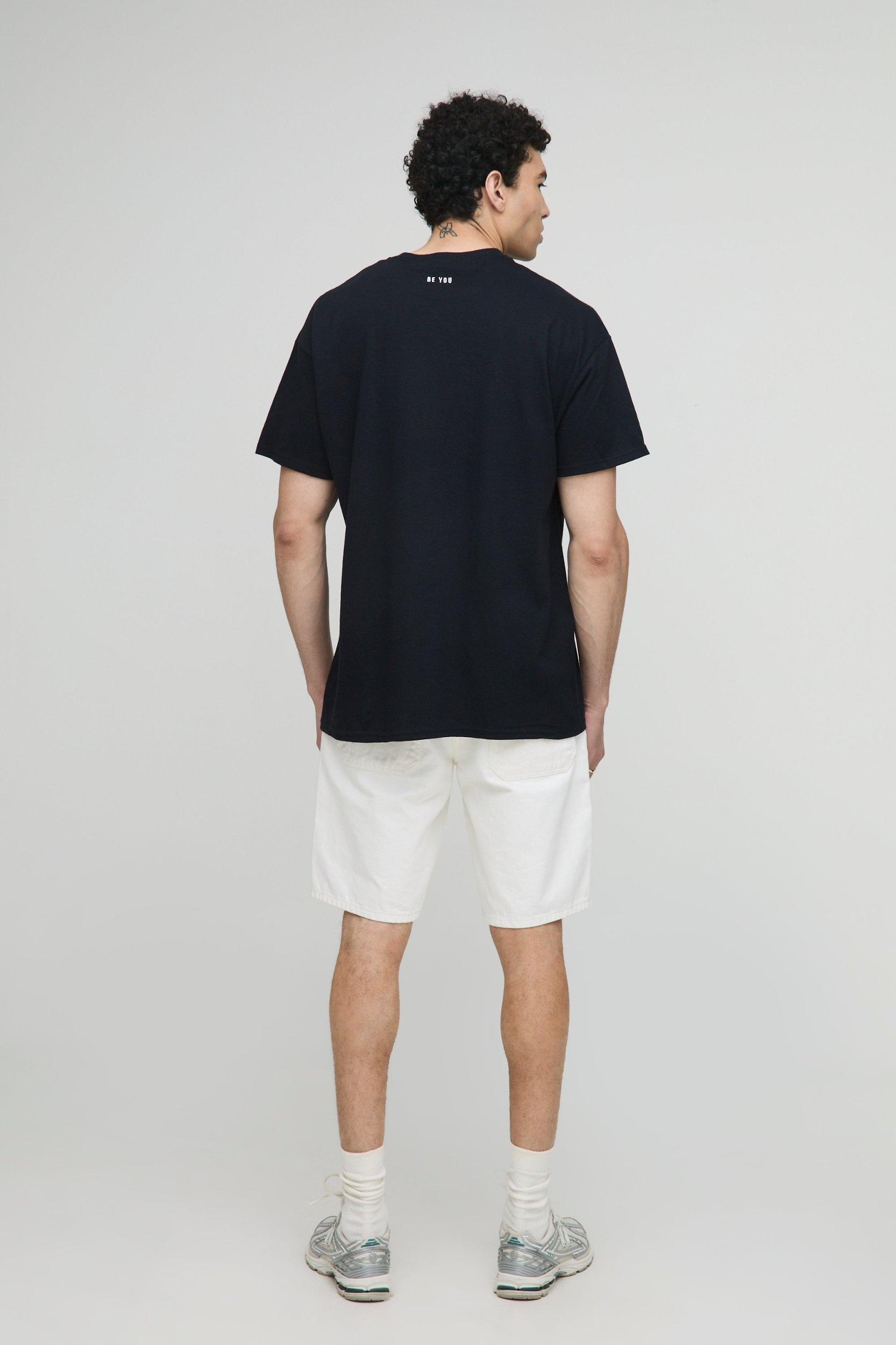 Oversized Rainbow Heart Be You Embroidered Pride T-Shirt | boohooMAN USA Product Image