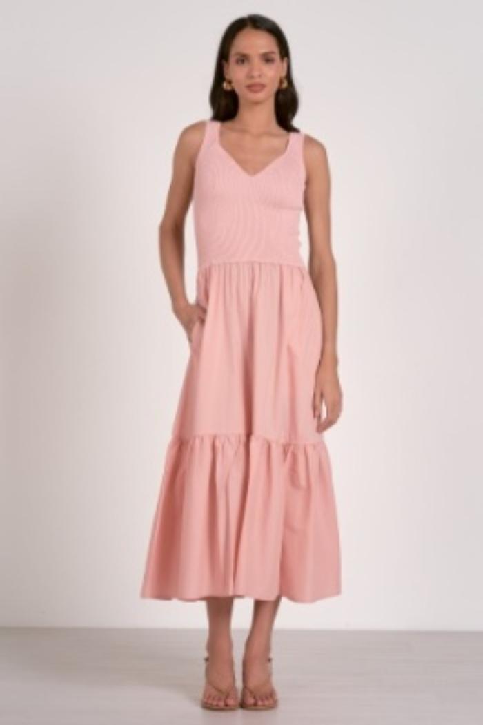 MIXED MEDIA MAXI DRESS Product Image