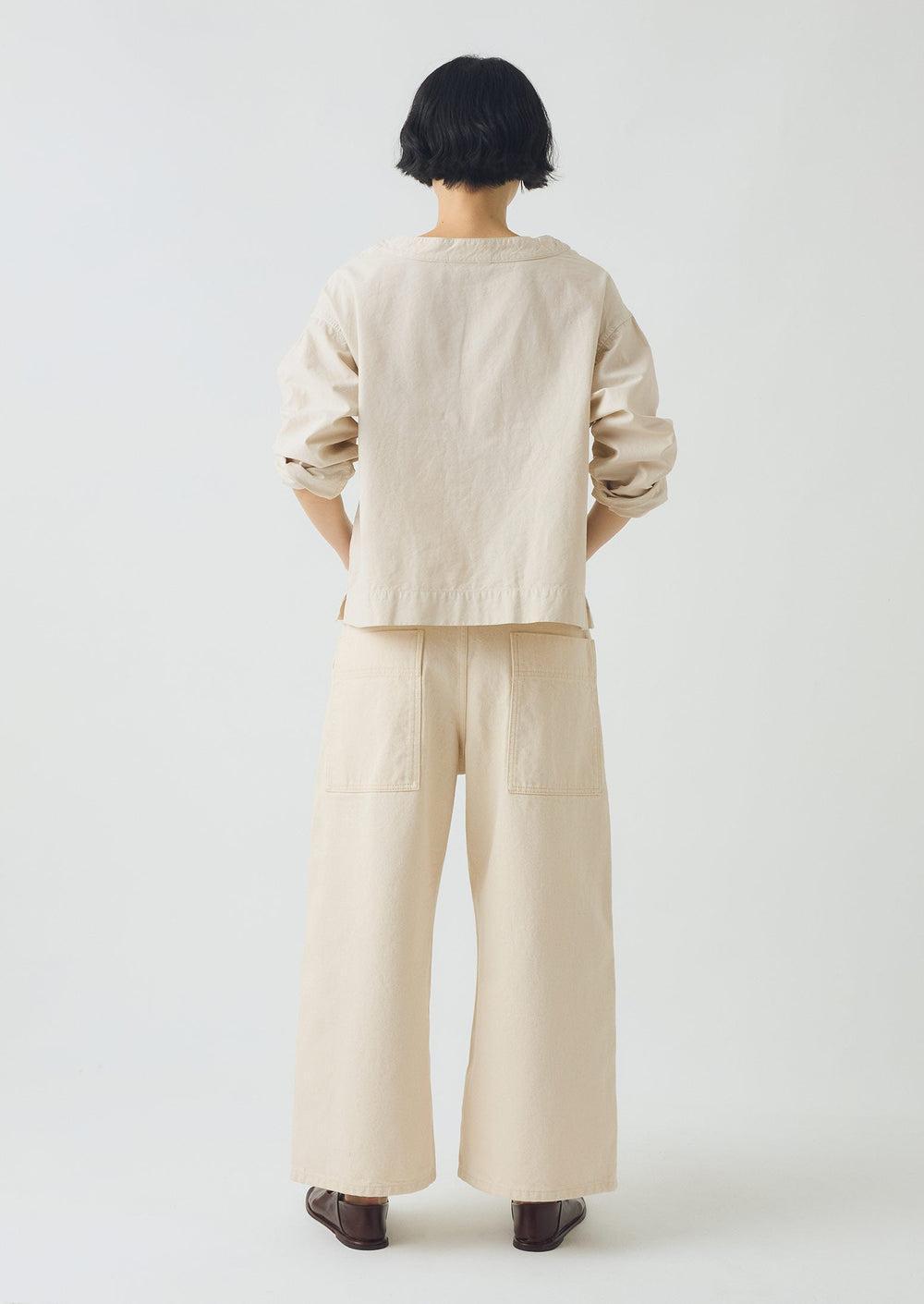 Cotton Linen Poplin Smock Top | Raw Linen Product Image